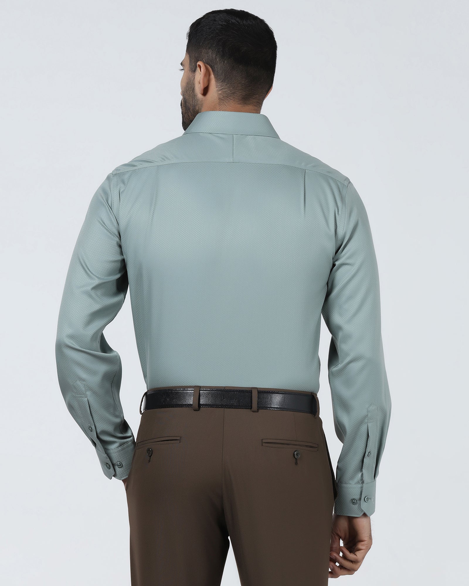 Sage Green Non Iron Textured Shirt - Erik