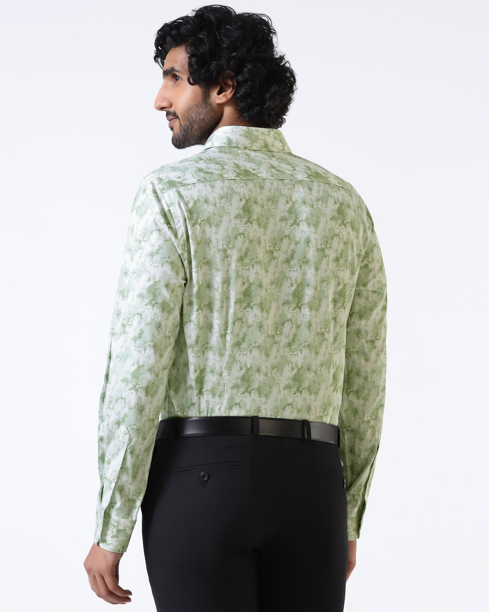 Sage Green Printed Shirt - Piano