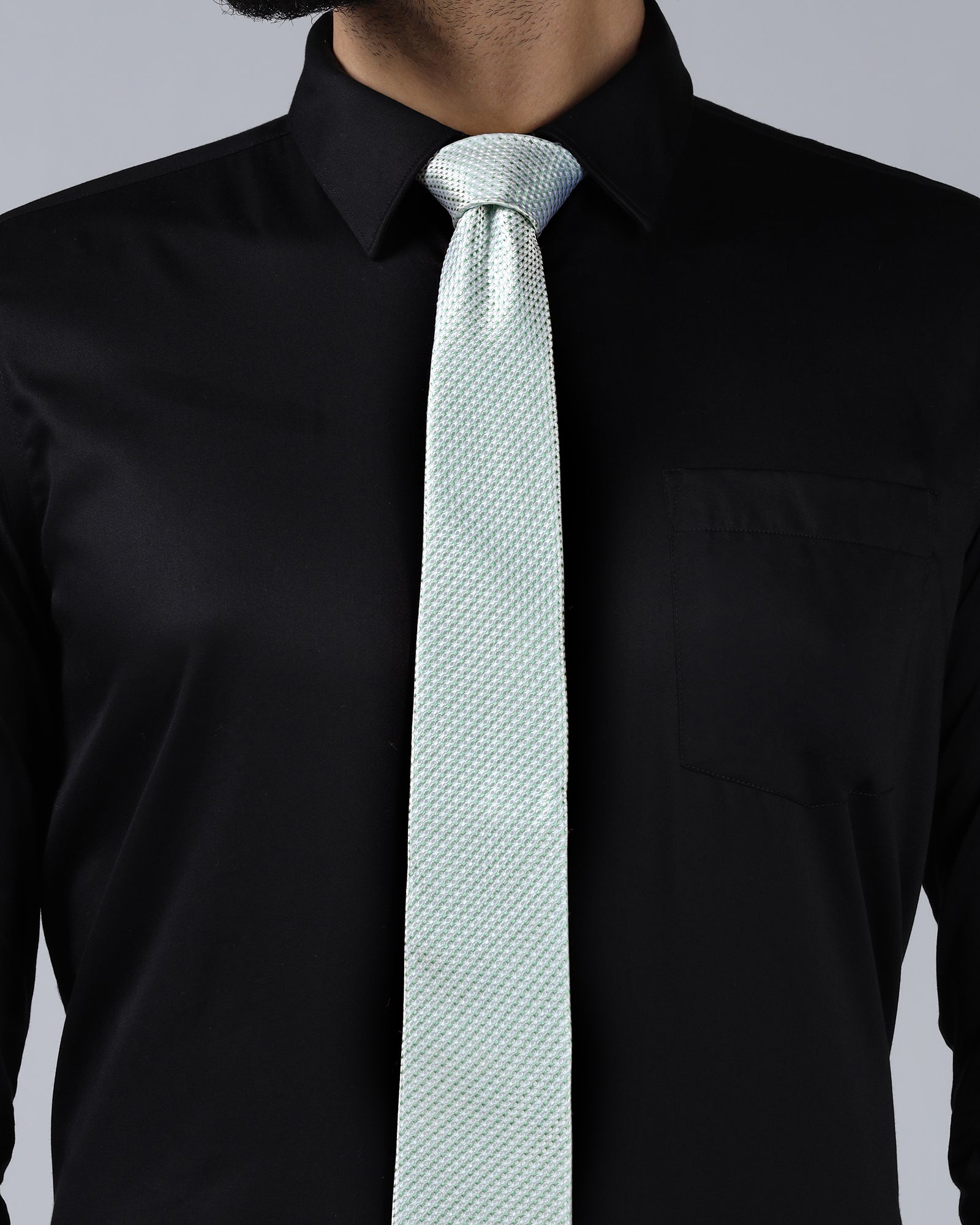 Sage Green Silk Jacquard Tie - Wyn