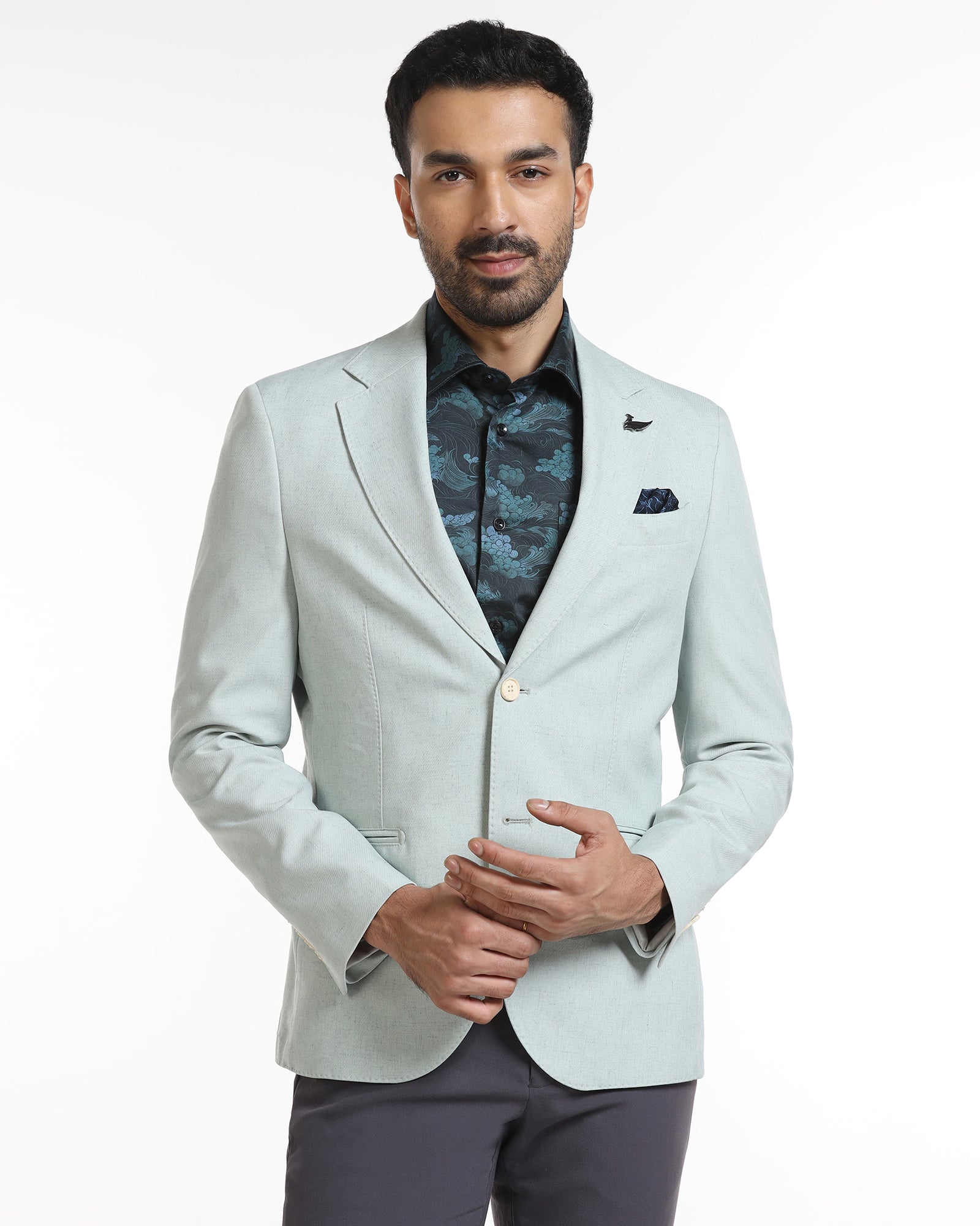 Sage Green Solid Blazer - Absinthe