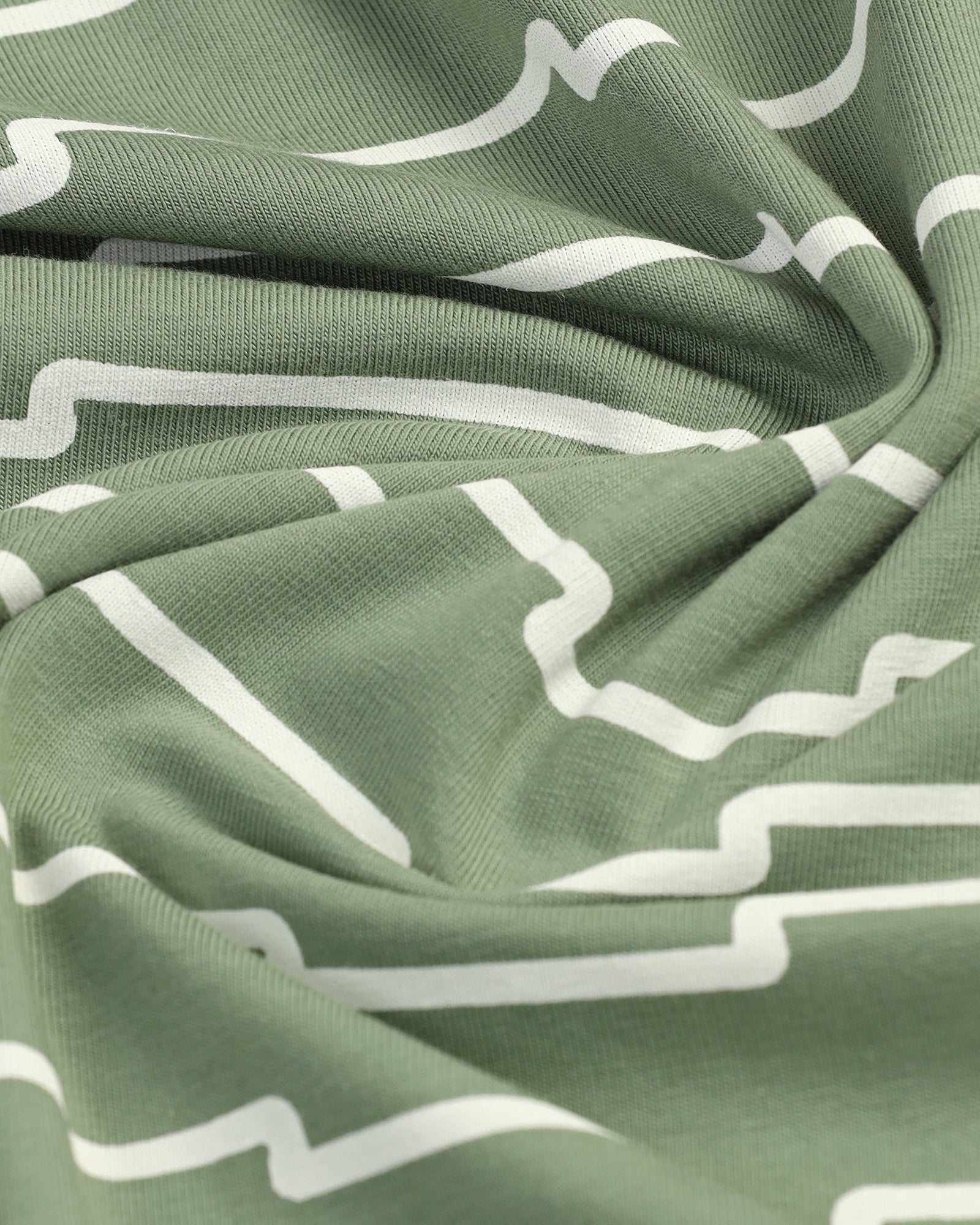 Sage Green Printed Polo - Maze