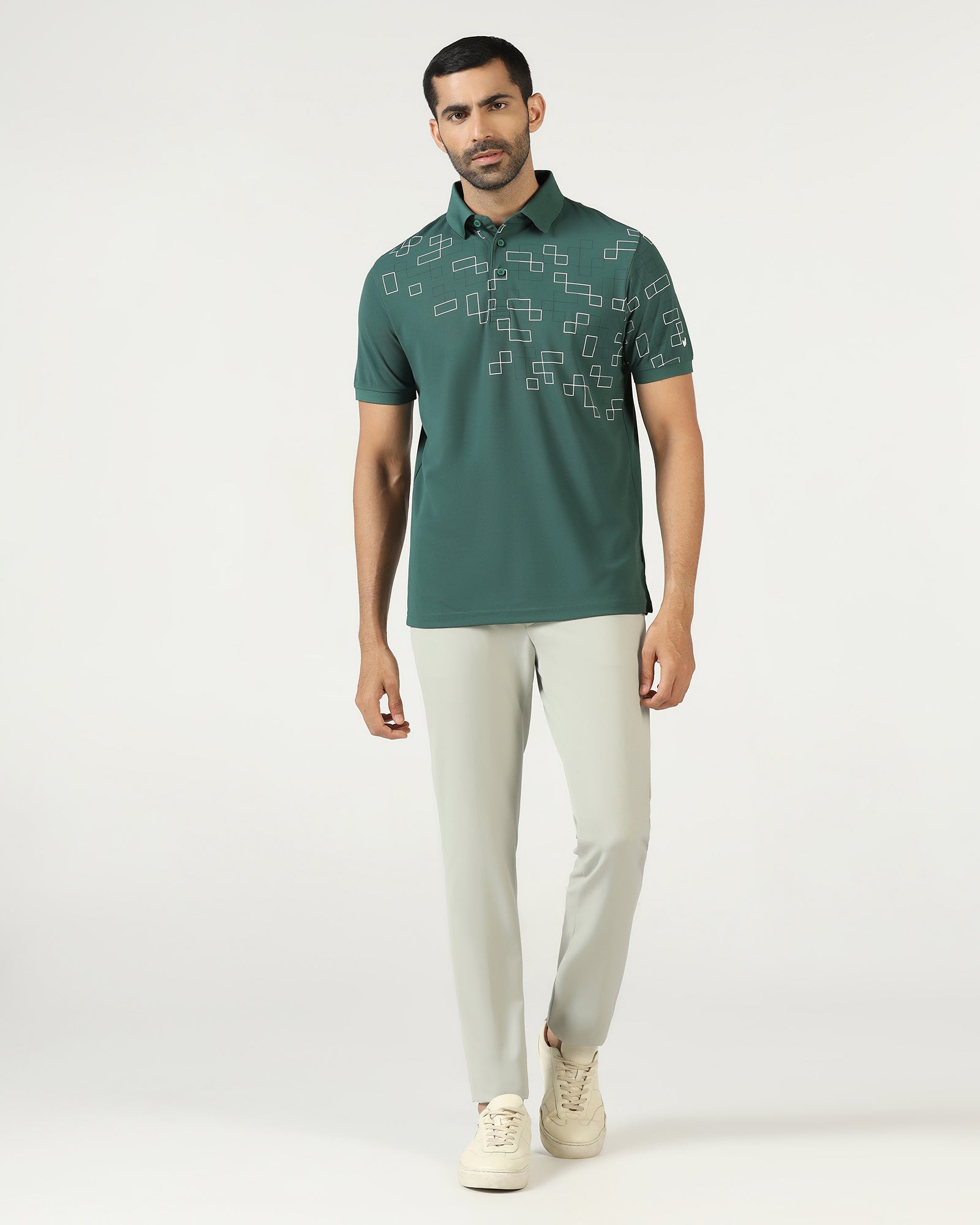 Sage Green TechPro Printed Polo - Luna