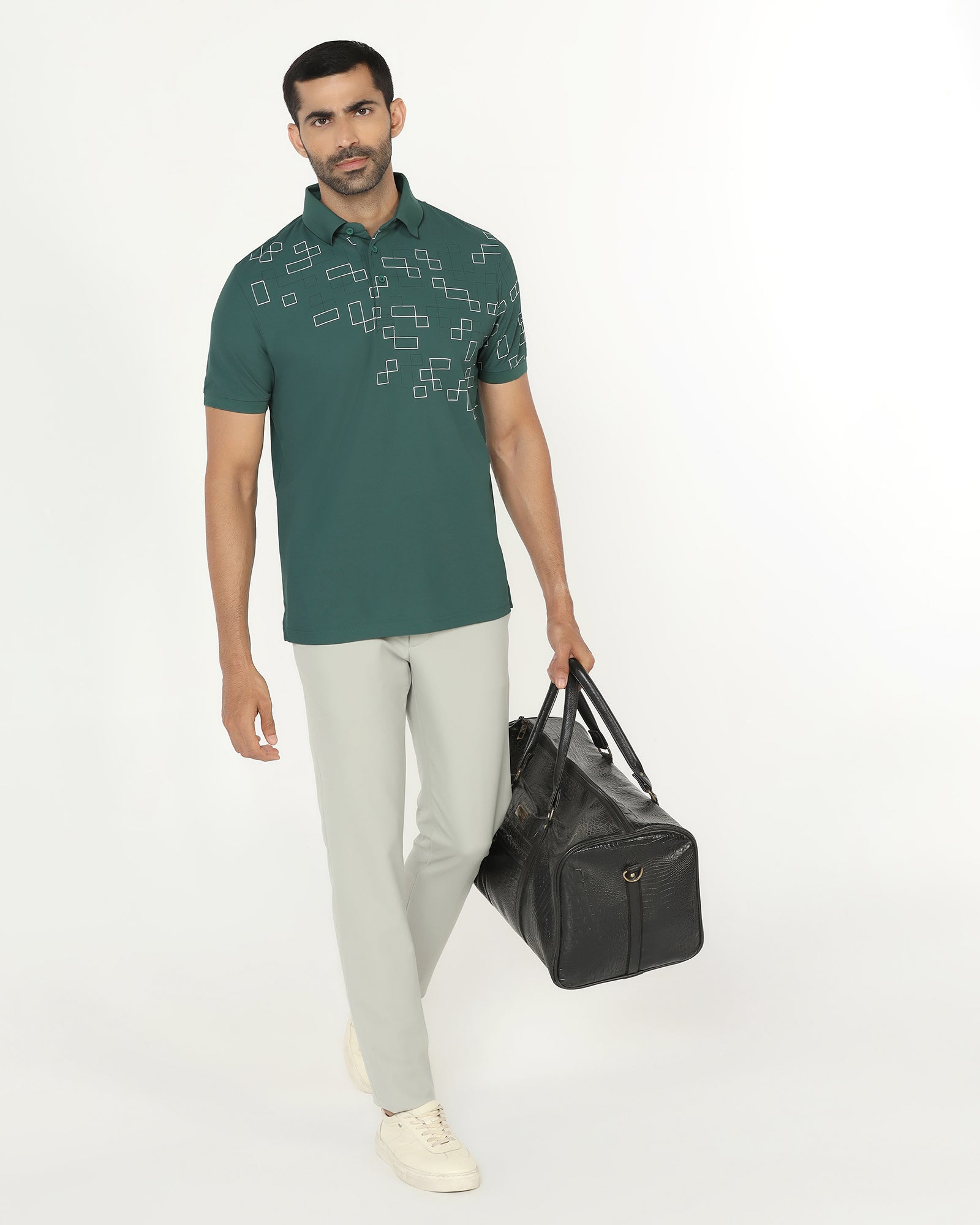 Sage Green TechPro Printed Polo - Luna