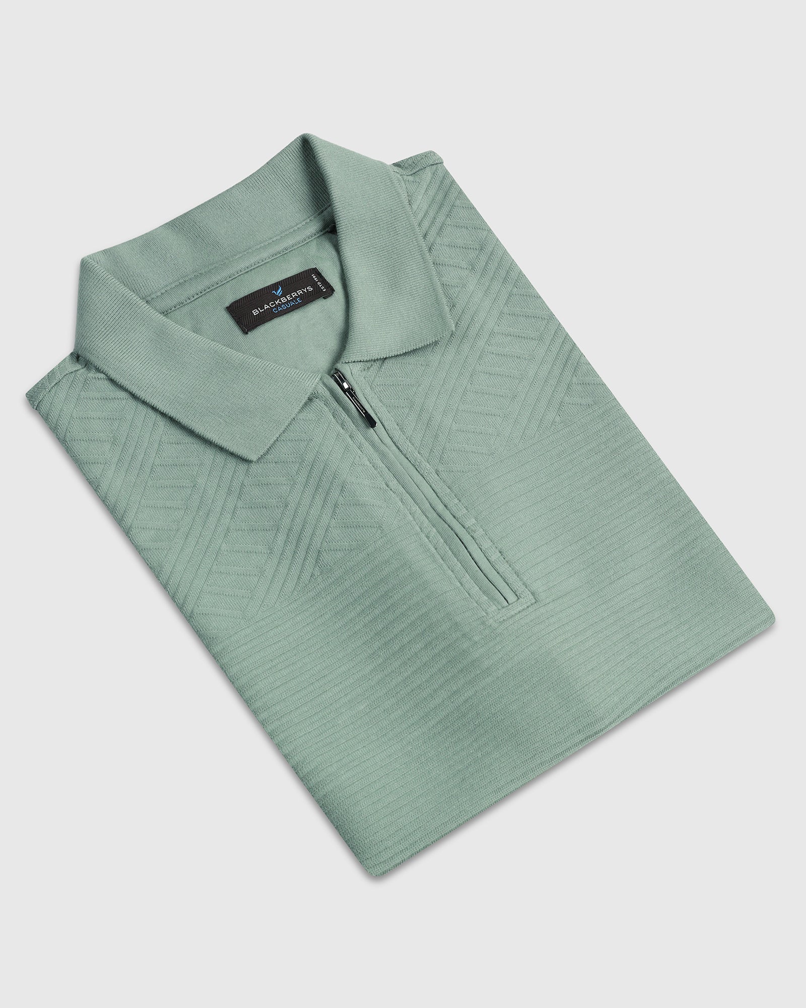 Sage Green Textured Polo - Bourbon