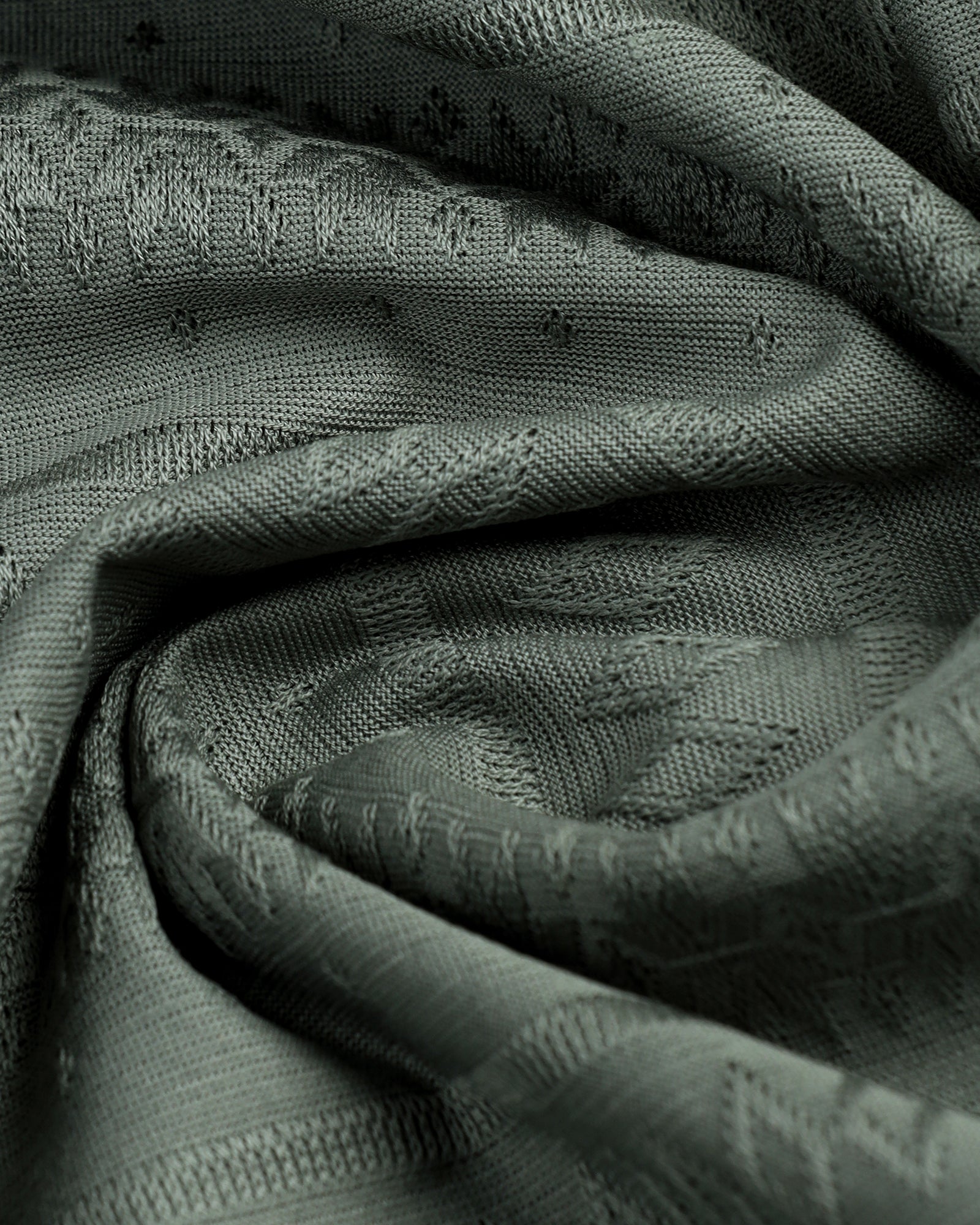 Sage Green Textured Polo - Tomb