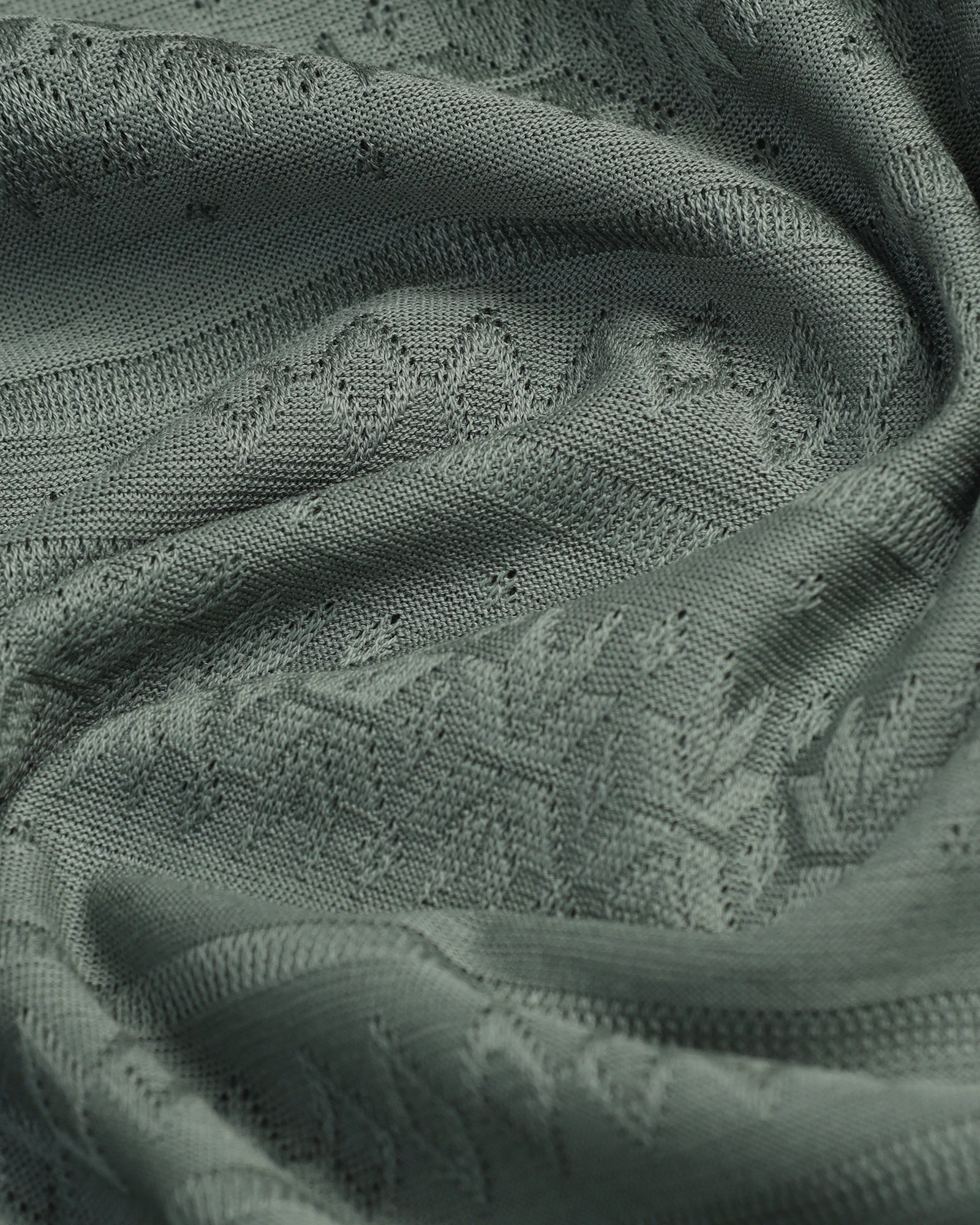 Sage Green Textured Polo - Tomb