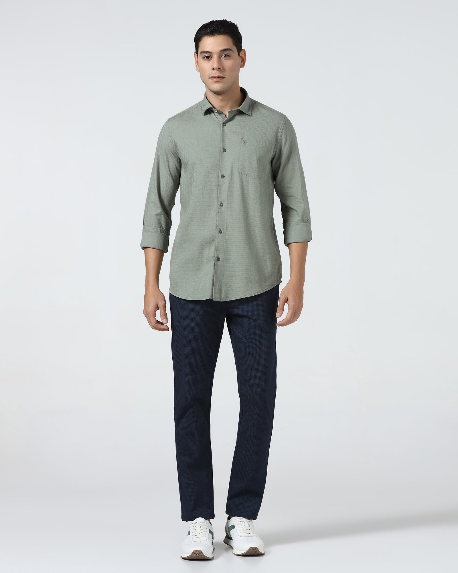 Sage Green Textured Shirt - Arthur
