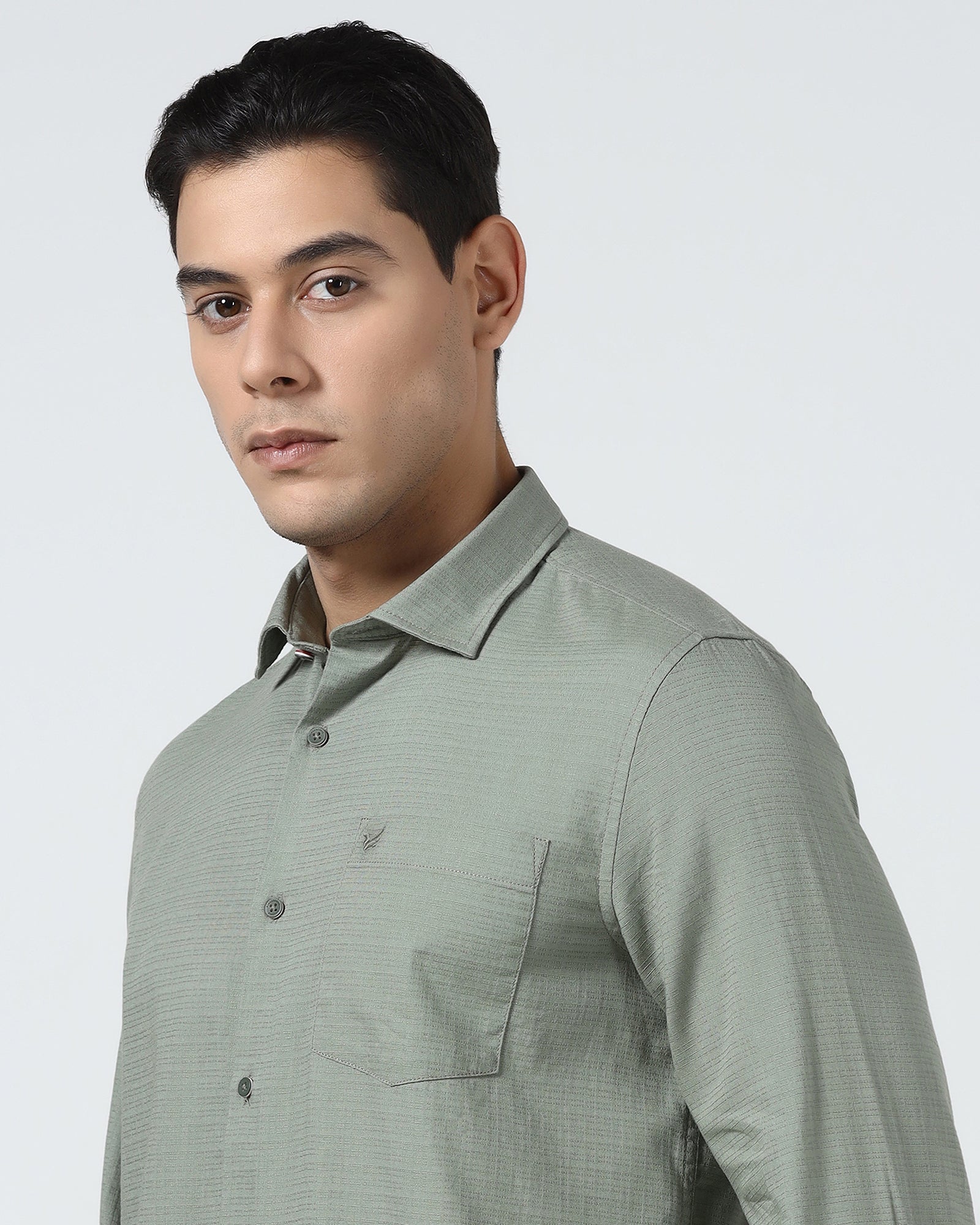 Sage Green Textured Shirt - Arthur