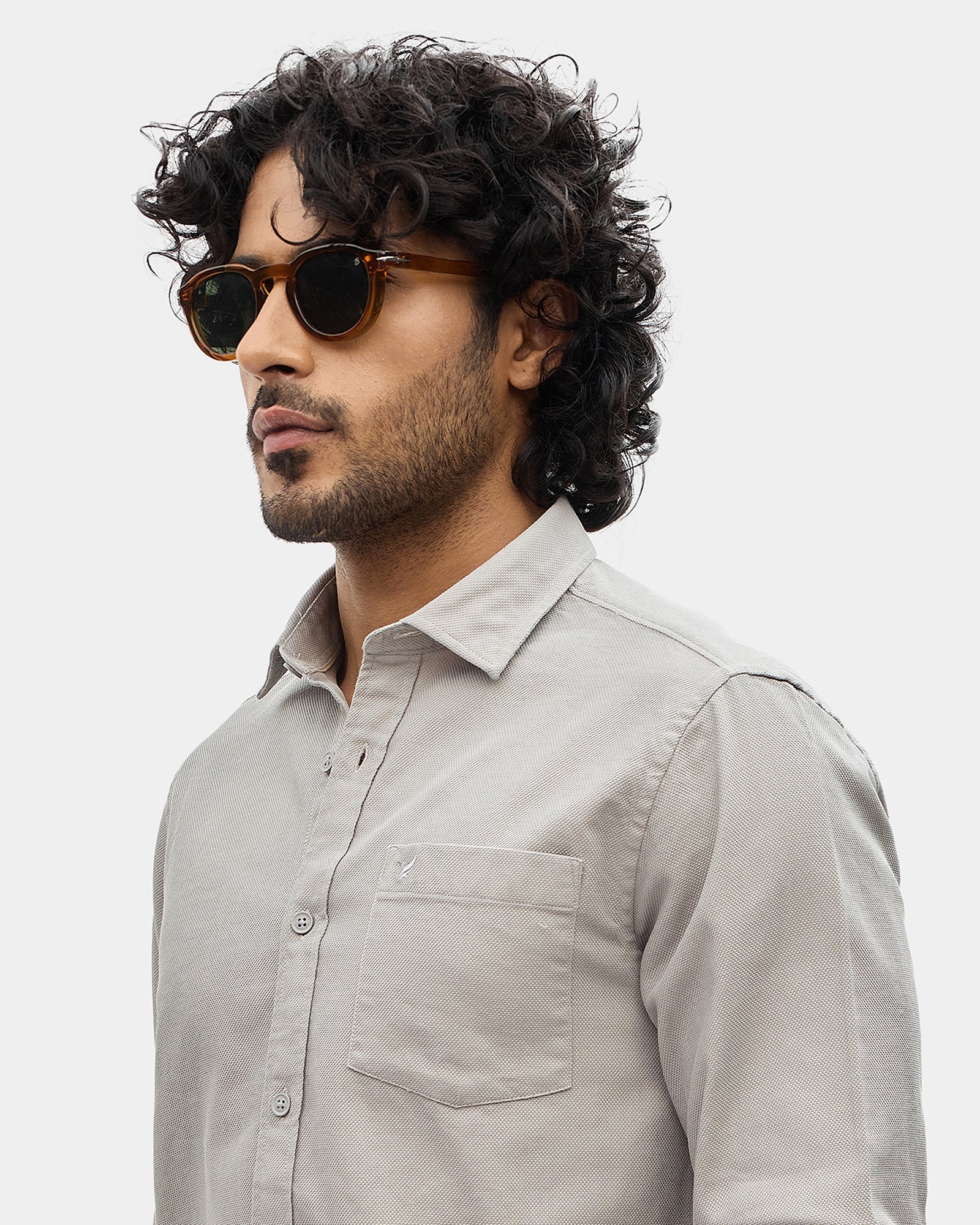 Sage Green Textured Shirt - Caty