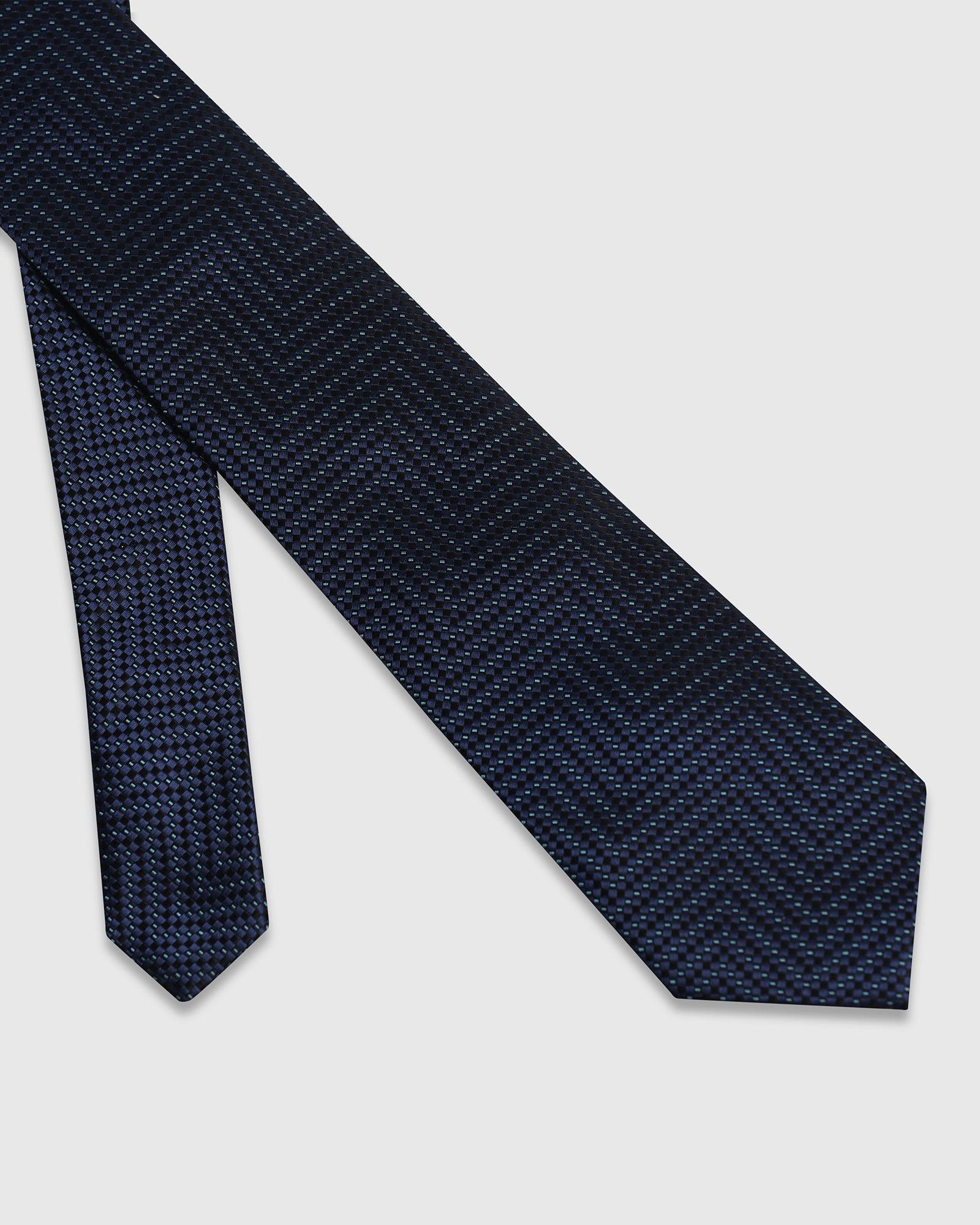 Silk Dark Navy Jacquard Tie - Valdimir