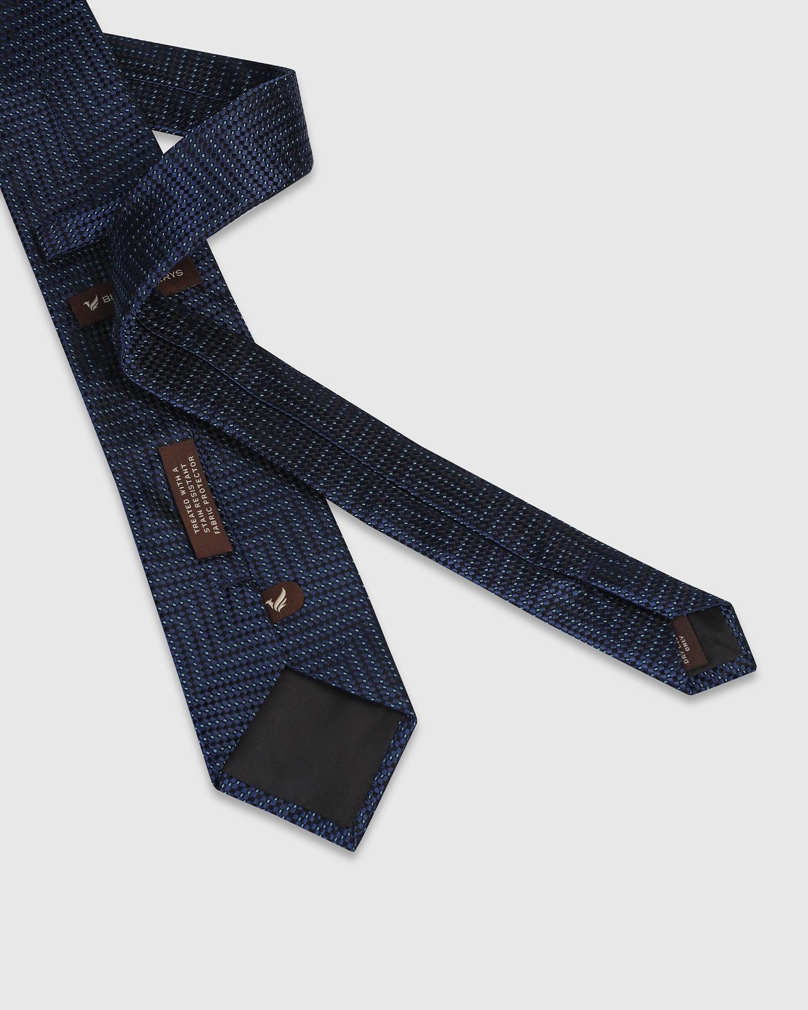Silk Dark Navy Jacquard Tie - Valdimir