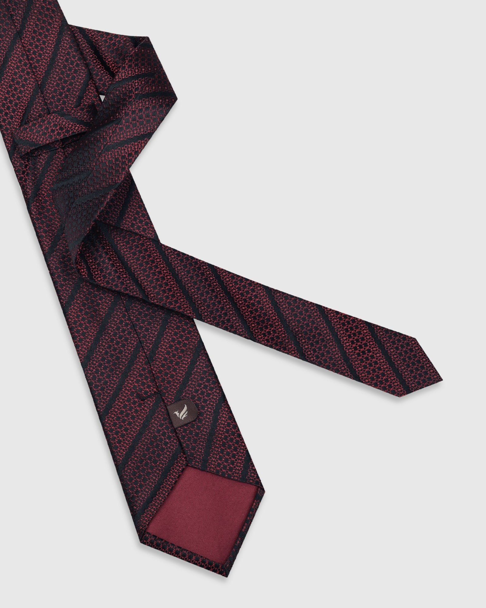 Silk Maroon Jacquard Tie - Vaso