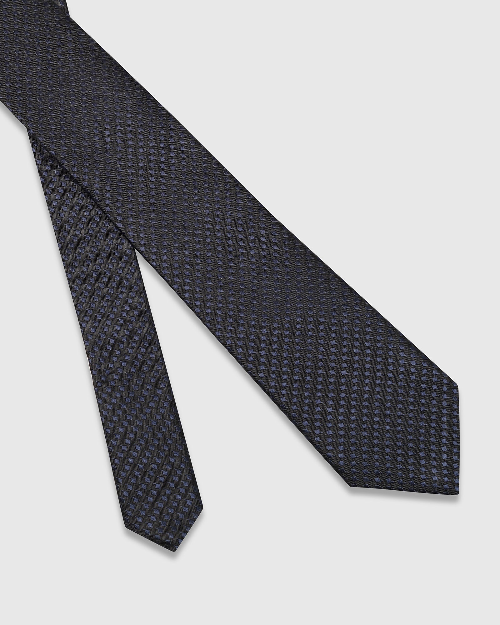 Silk Navy Jacquard Tie - Verly