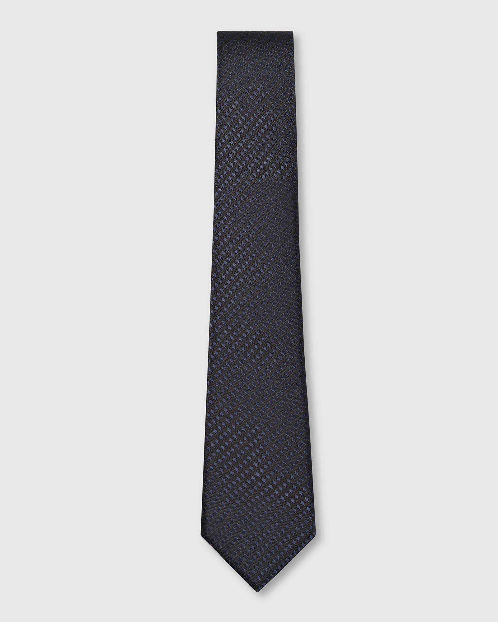 Silk Navy Jacquard Tie - Verly