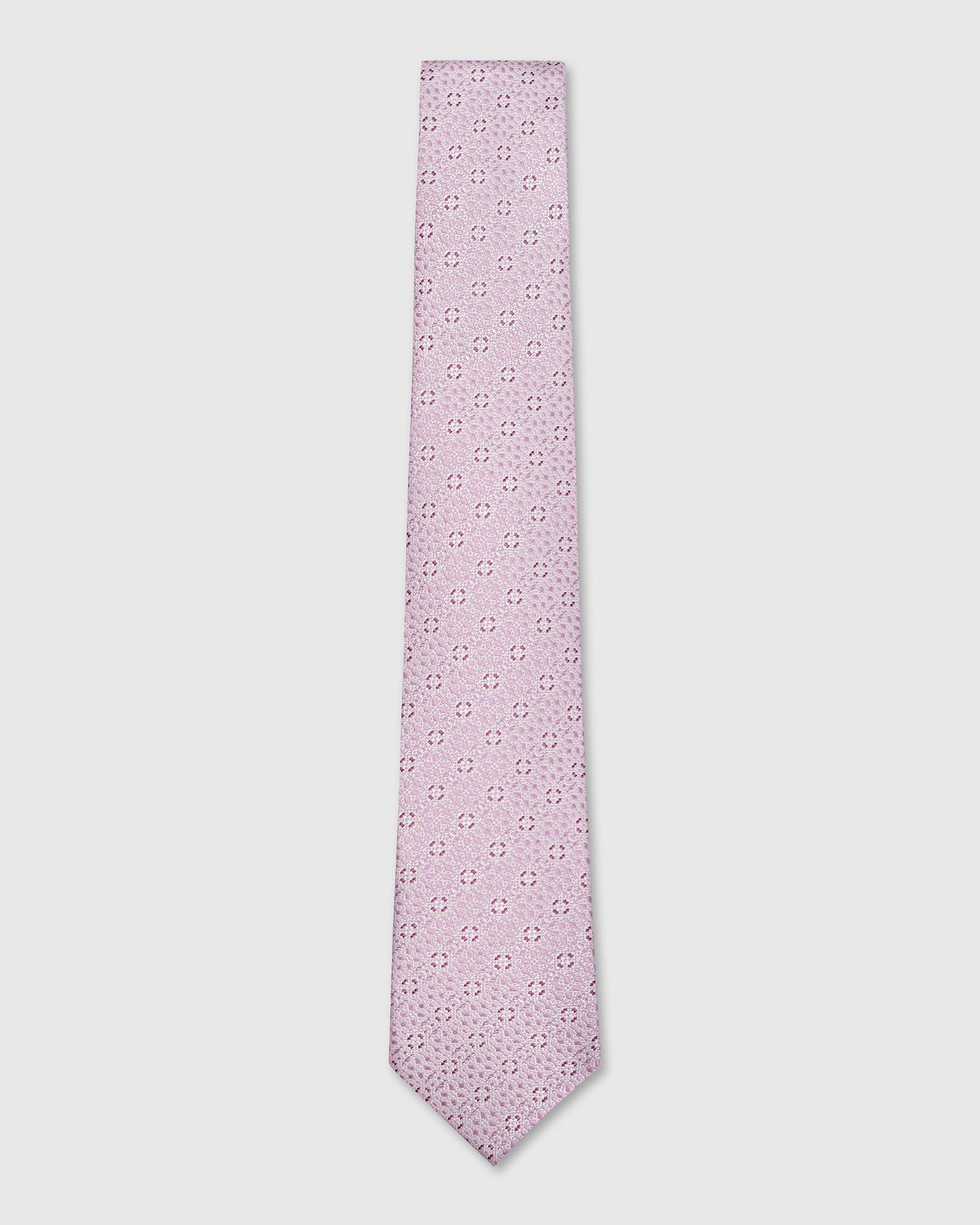 Silk Pink Jacquard Tie - Vinico