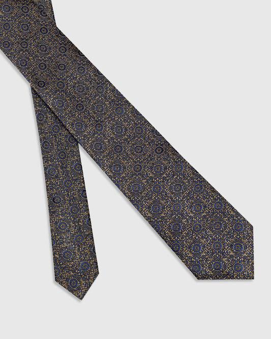Silk Tobacco Brown Jacquard Tie - Vagor