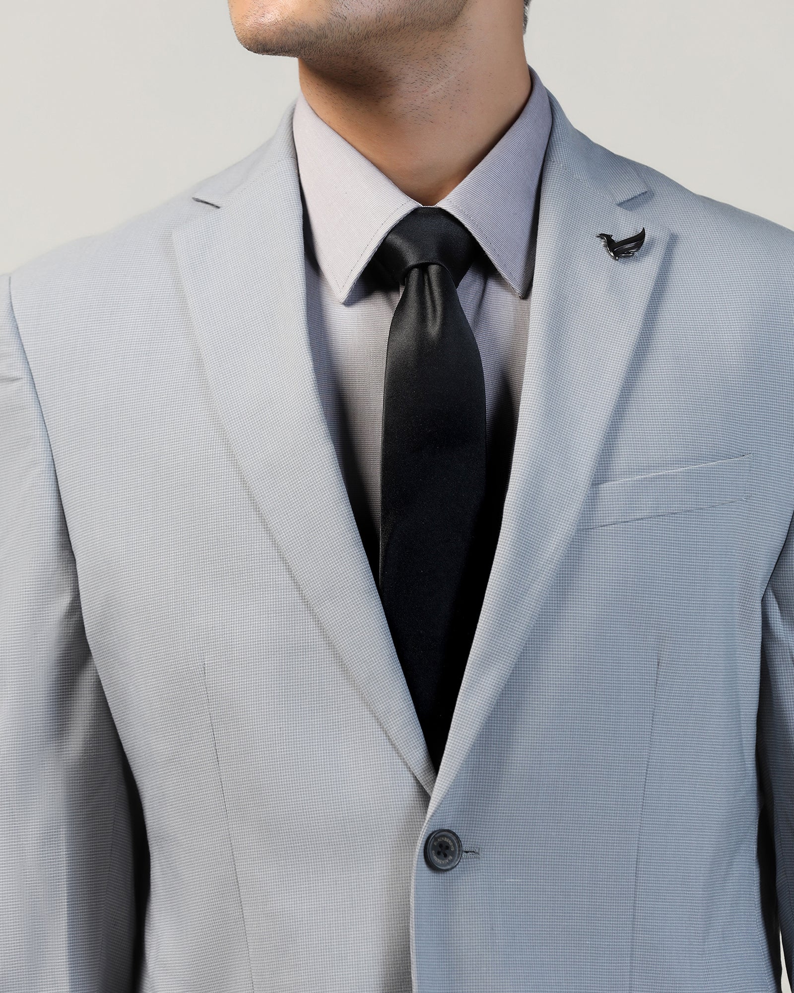 Silk Black Solid Tie - Boss