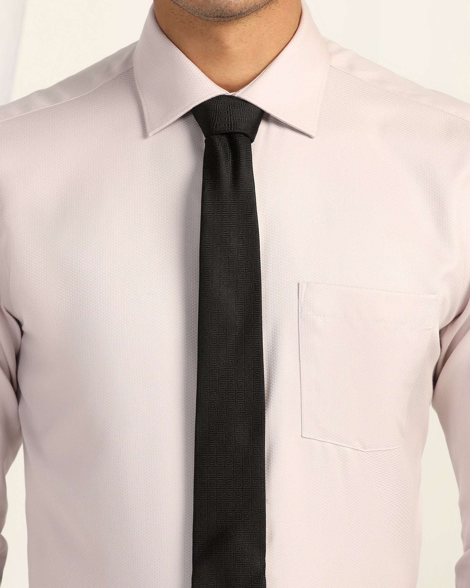 Silk Black Jacquard Tie - Varda