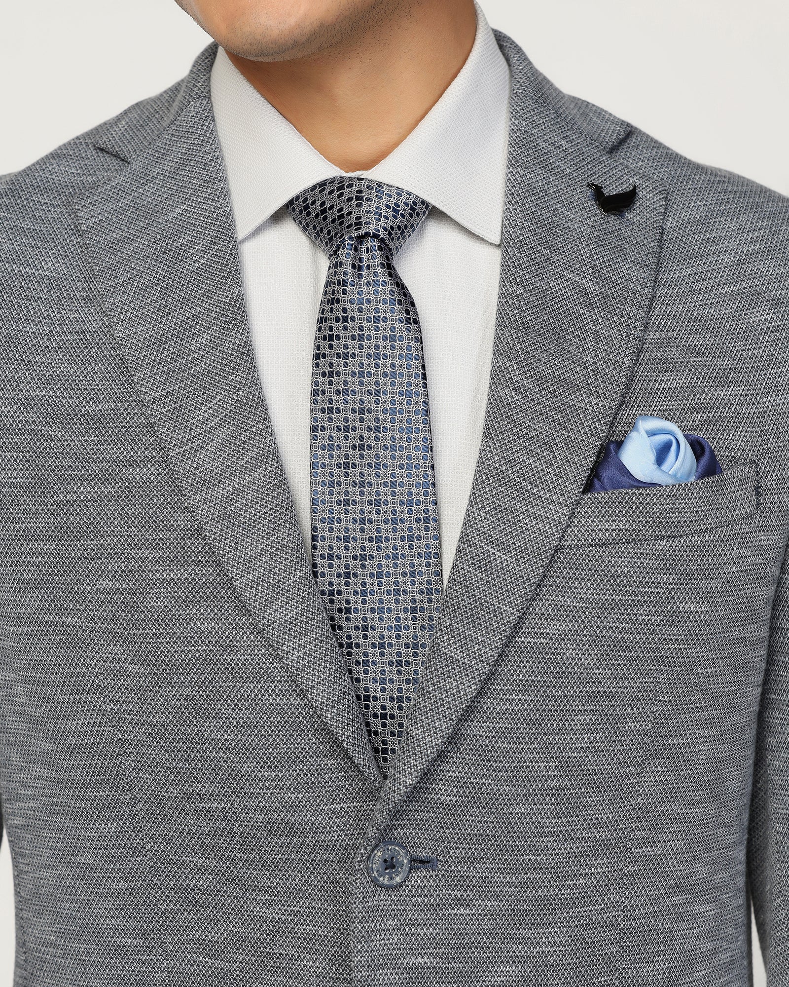 Silk Blue Jacquard Tie - Varek