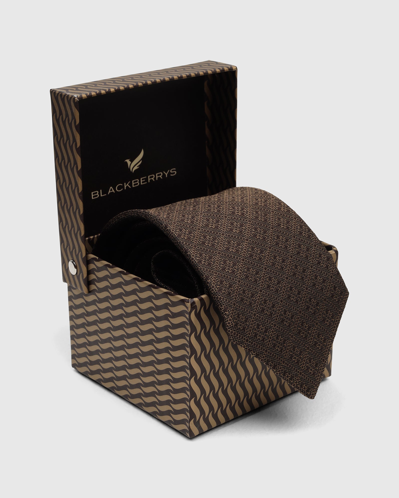 Silk Brown Jacquard Tie - Vanor