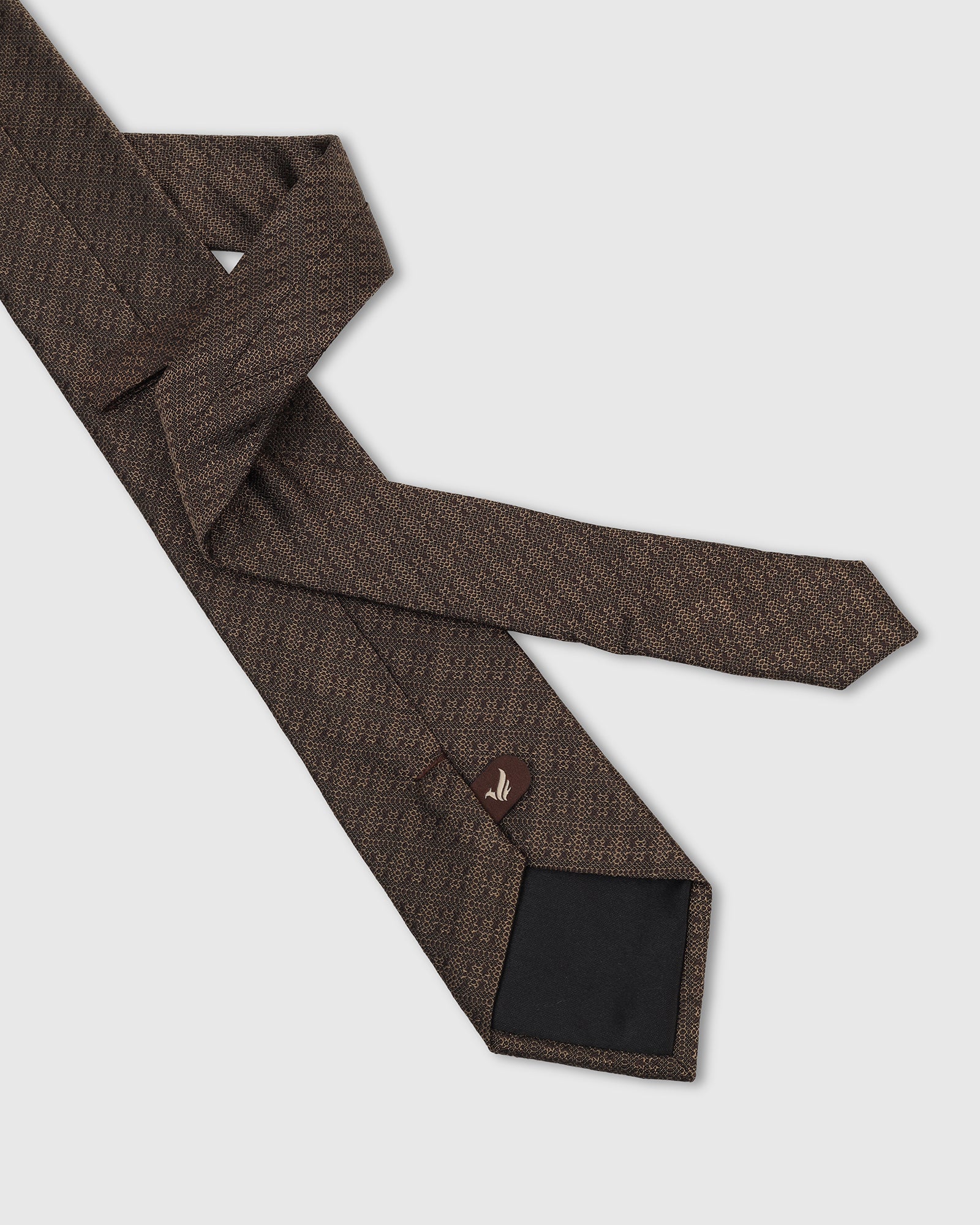 Silk Brown Jacquard Tie - Vanor