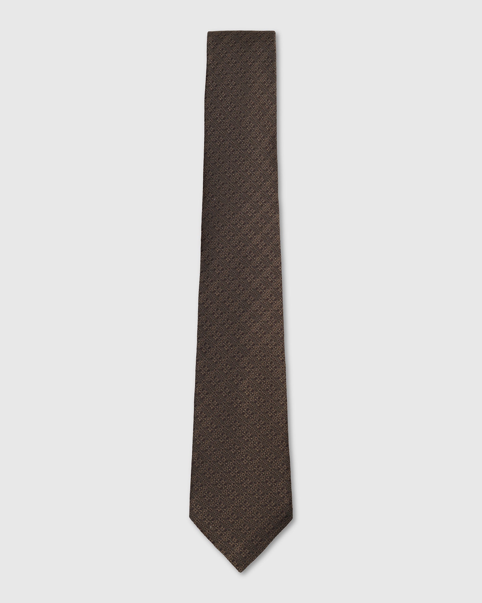 Silk Brown Jacquard Tie - Vanor