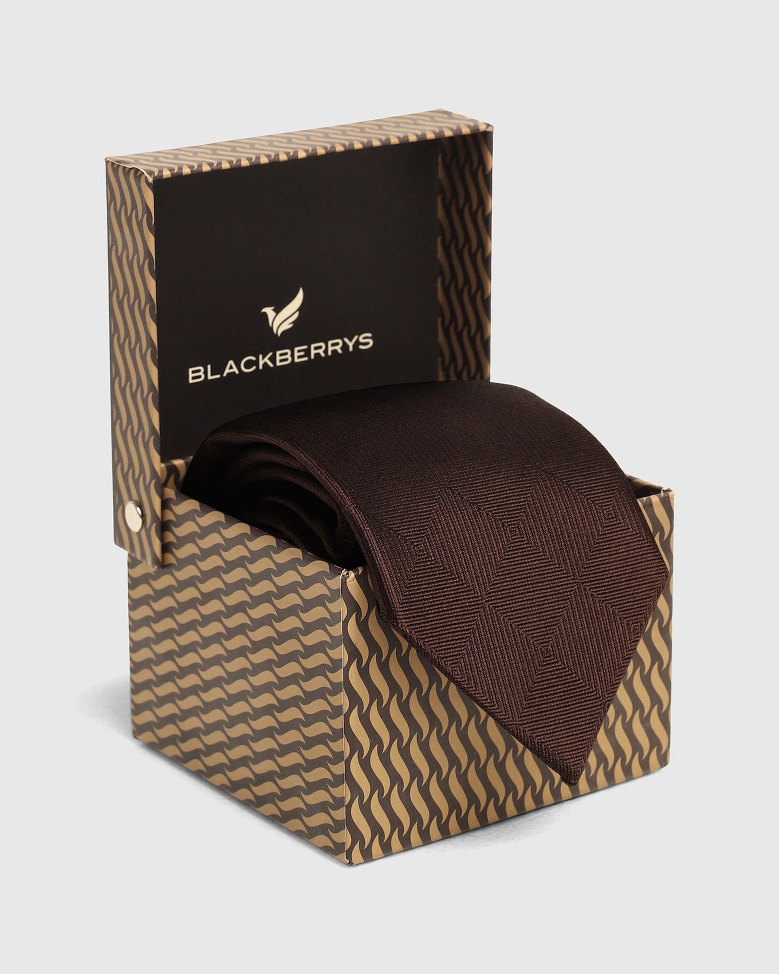 Silk Dark Brown Jacquard Tie - Ulana