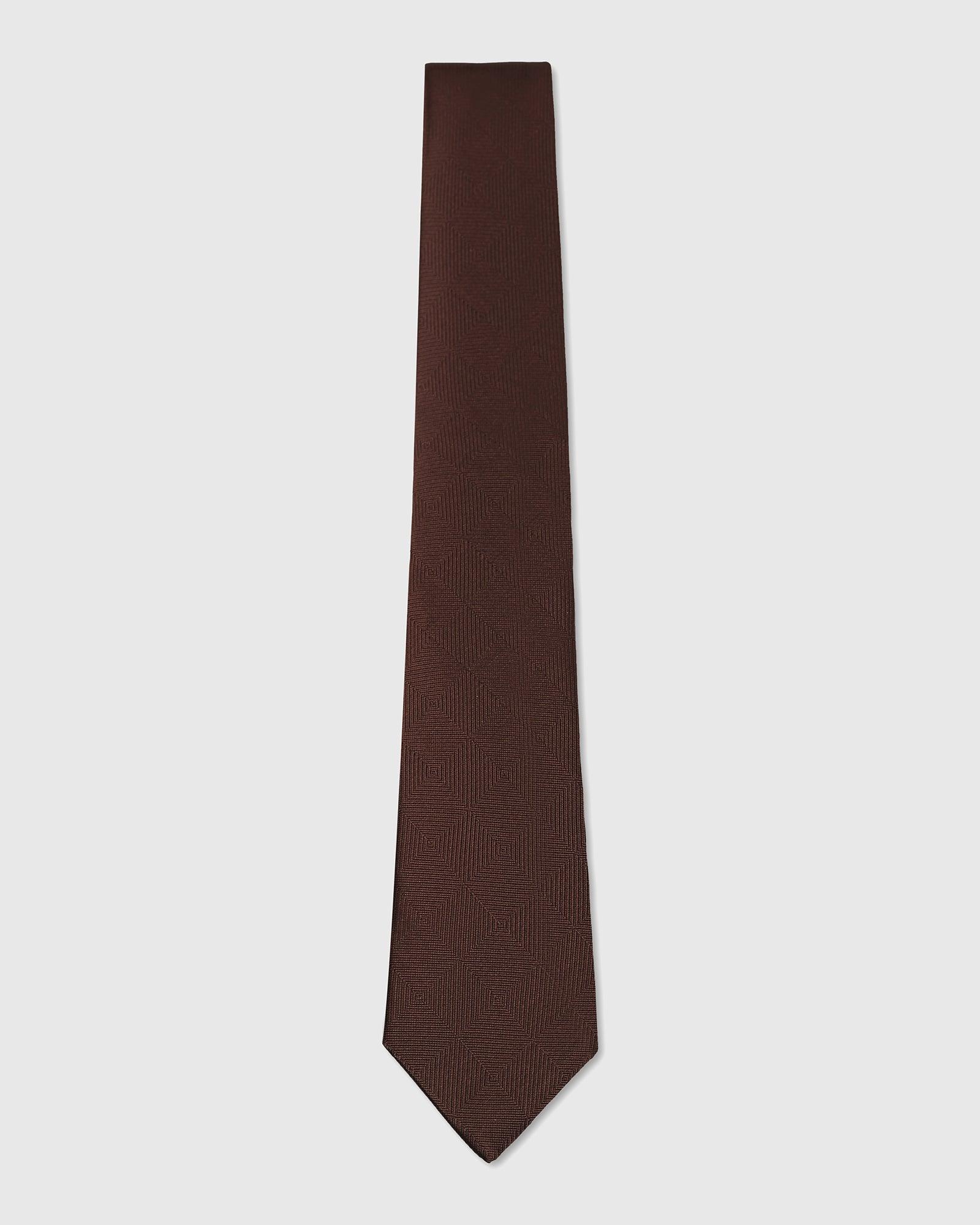 Silk Dark Brown Printed Tie - Ulana - Blackberrys