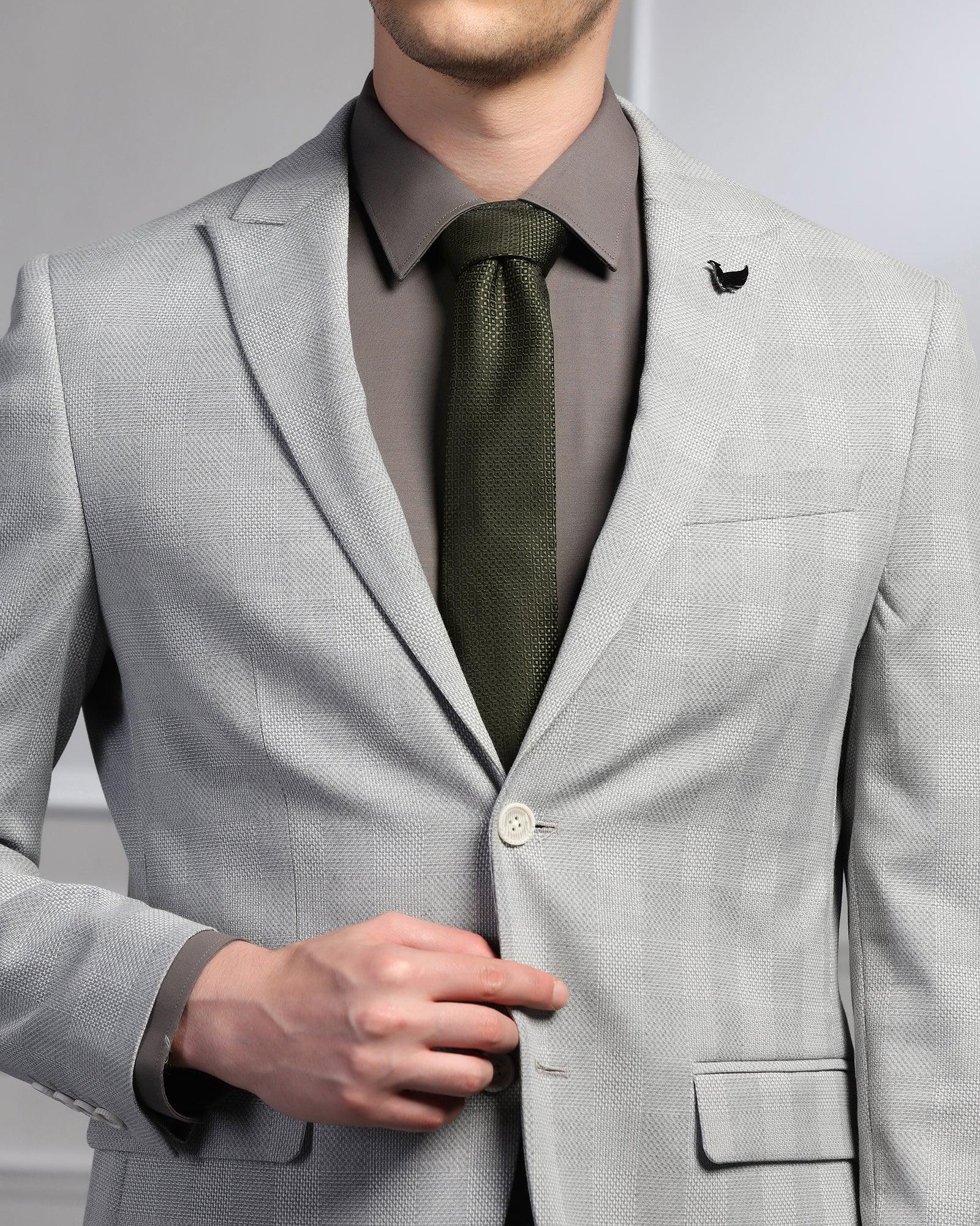 Silk Dark Olive Printed Tie - Uakari - Blackberrys