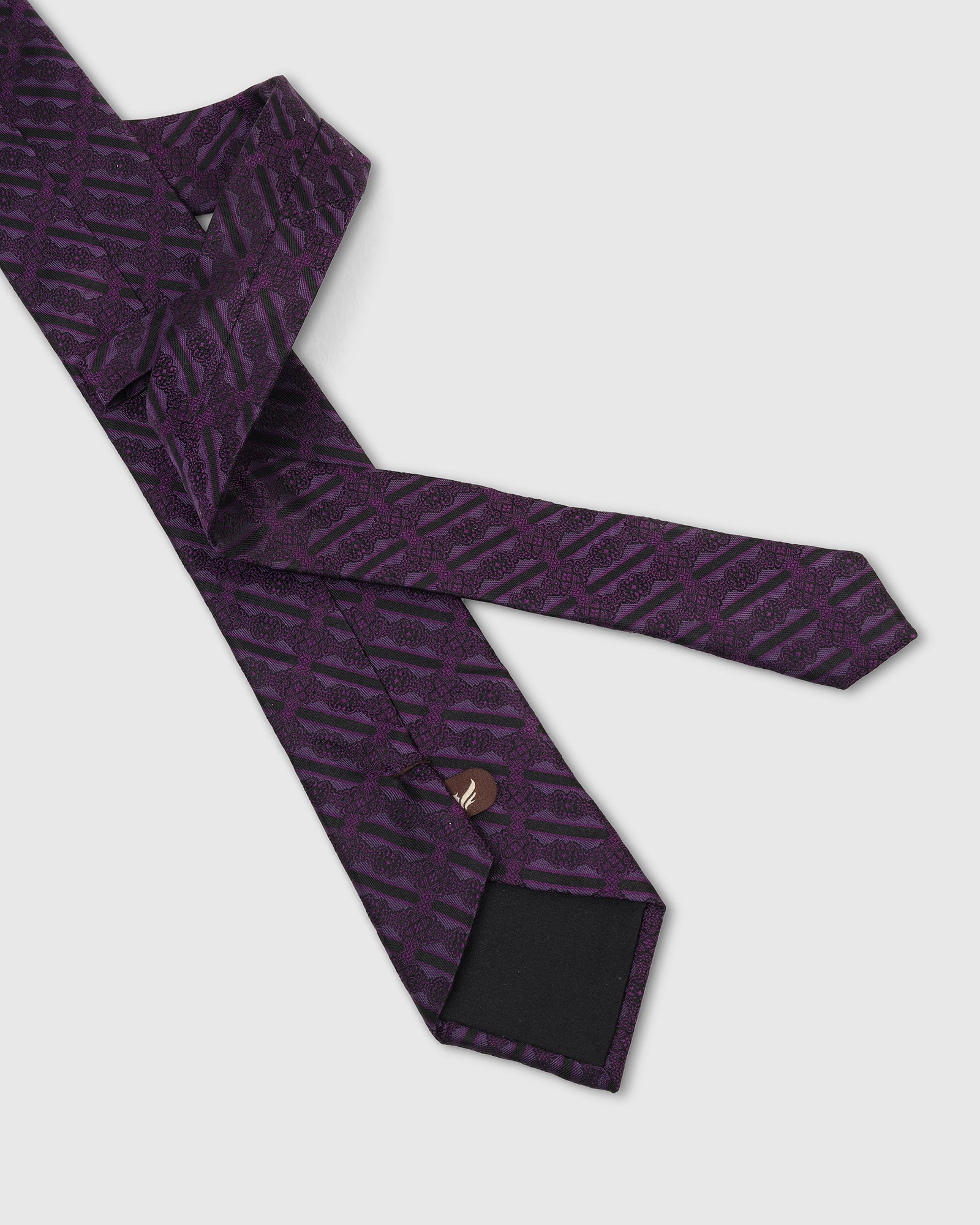 Silk Dark Purple Jacquard Tie - Vidal