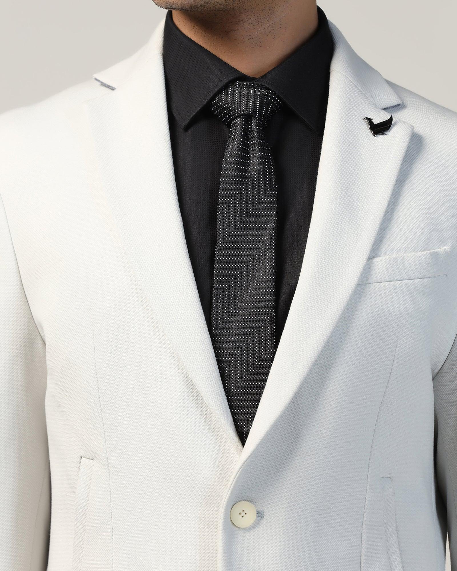 Silk Jet Black Jacquard Tie - Valdimir