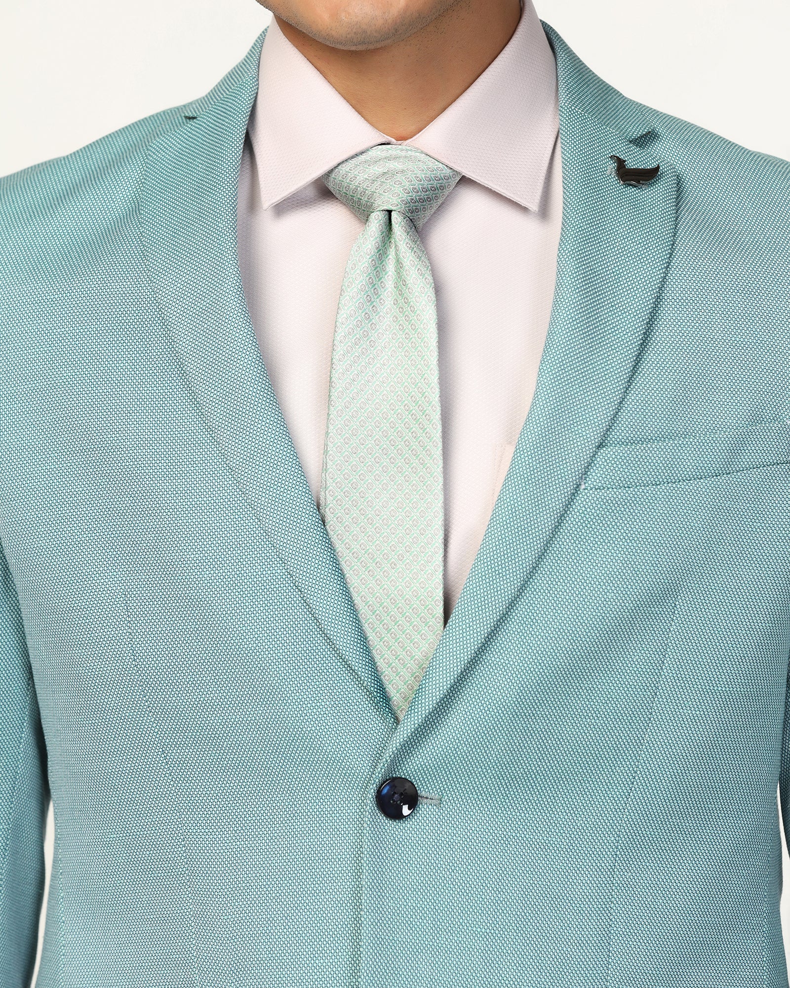 Silk Light Green Jacquard Tie - Vera