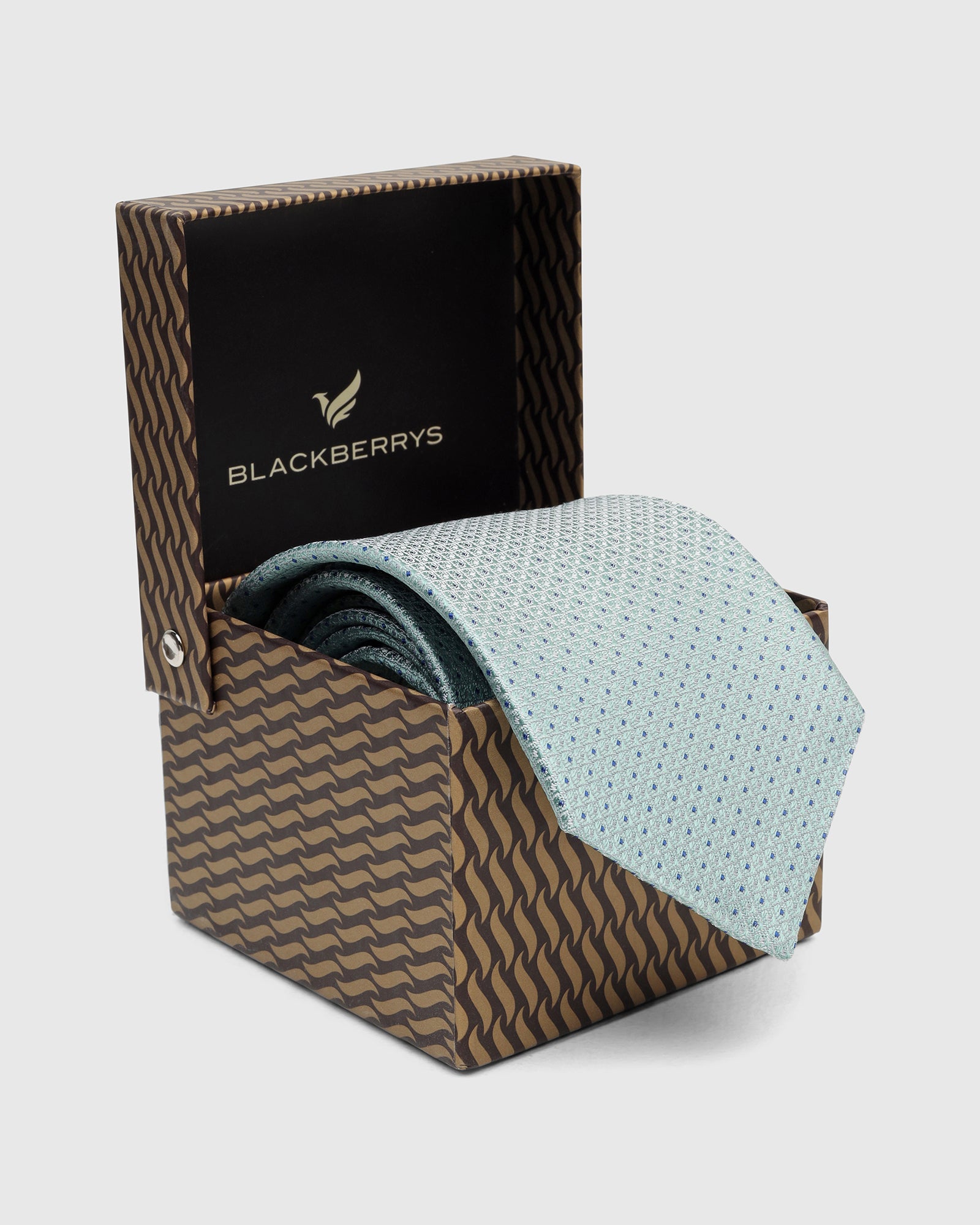 Silk Mint Green Jacquard Tie - Vingon