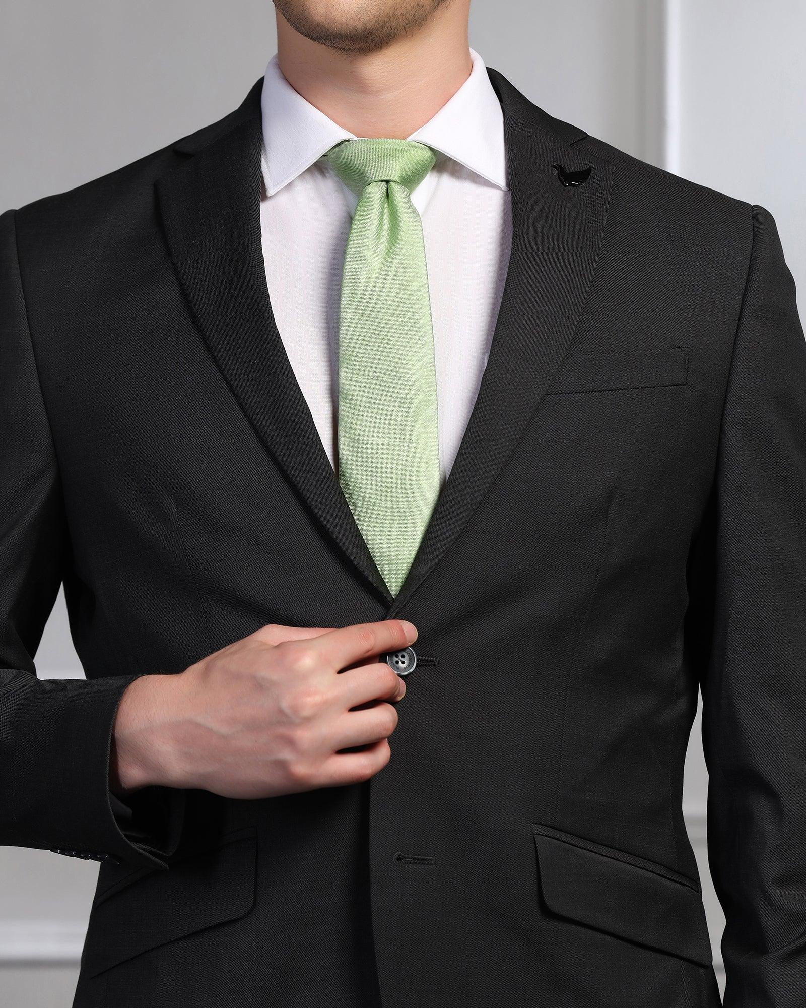 Silk Moss Green Printed Tie - Umeko - Blackberrys