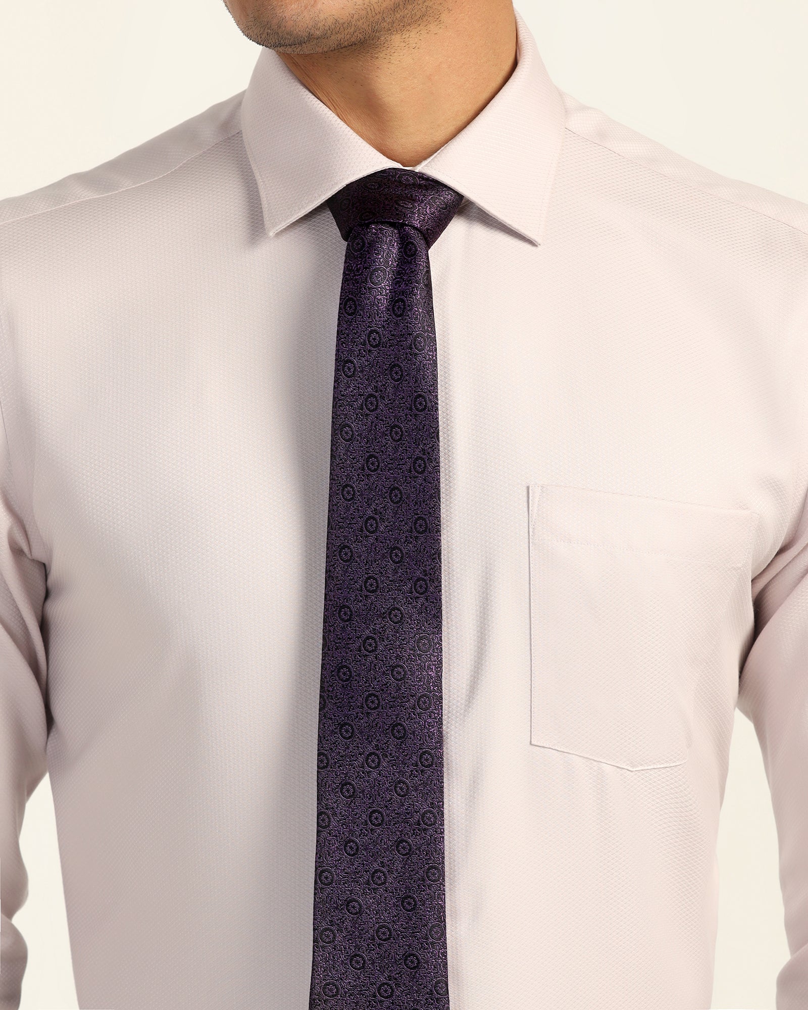 Silk Purple Jacquard Tie - Vagor