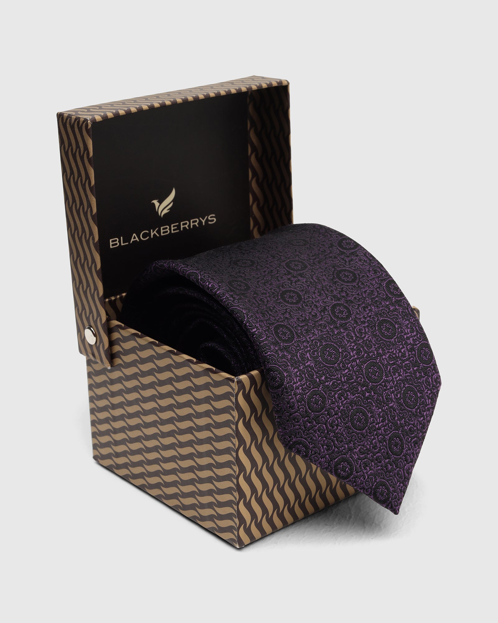 Silk Purple Jacquard Tie - Vagor