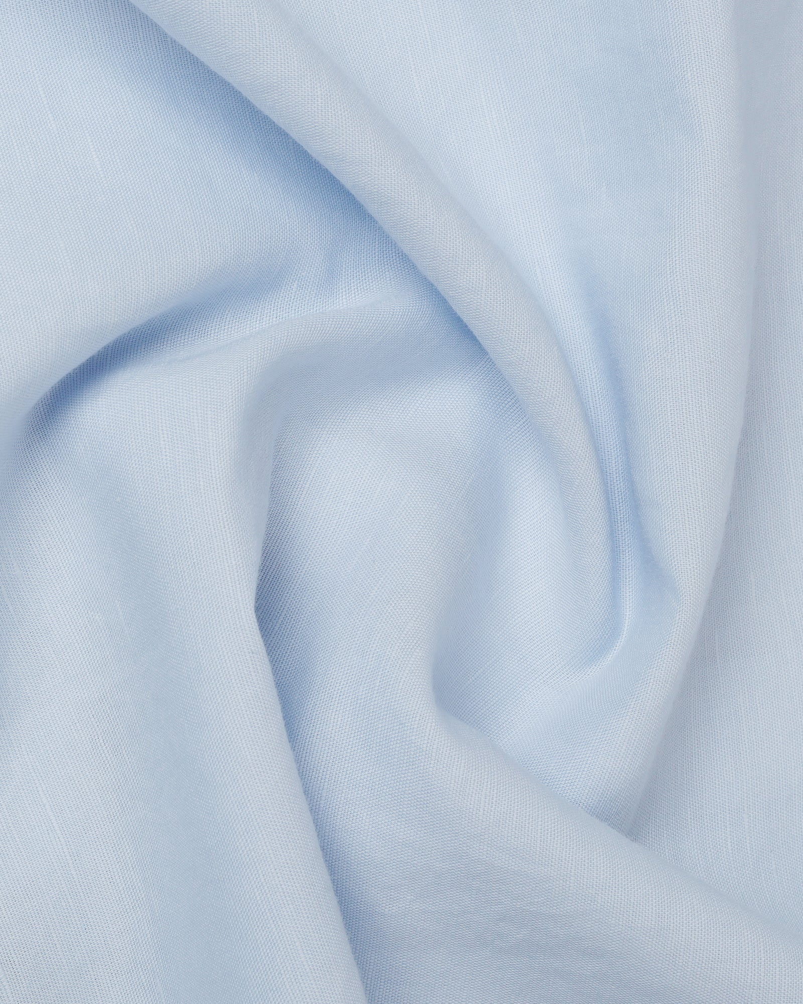 Sky Blue Half Sleeve Linen Solid Shirt - Cleo