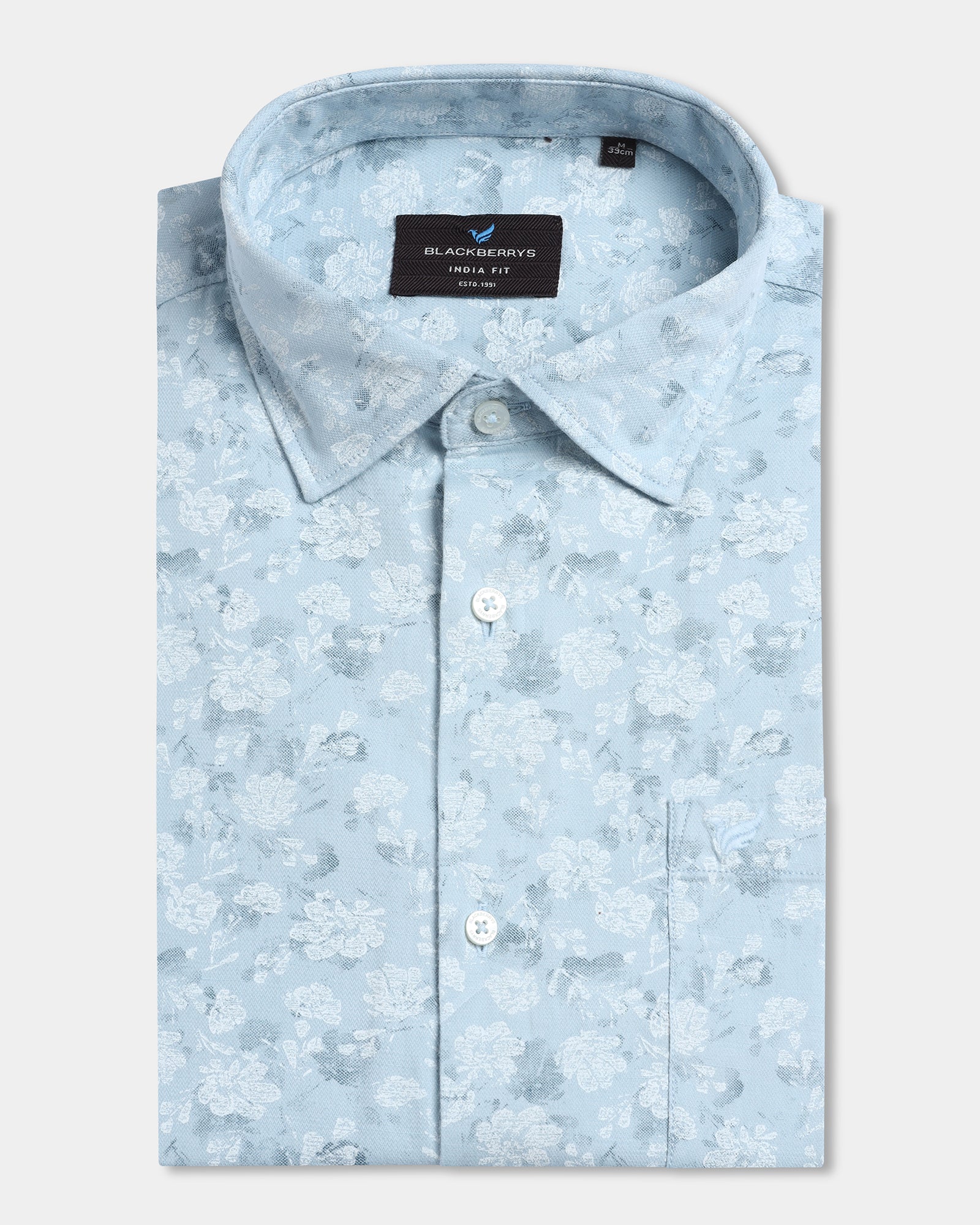 Sky Blue Printed Shirt - Rasol