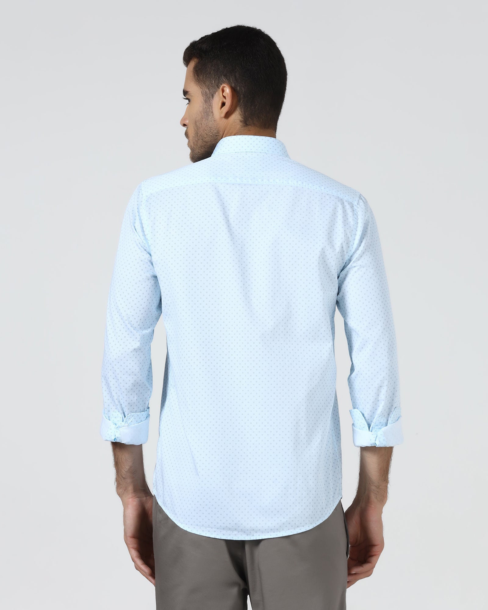 Sky Blue Printed Shirt - Sarol