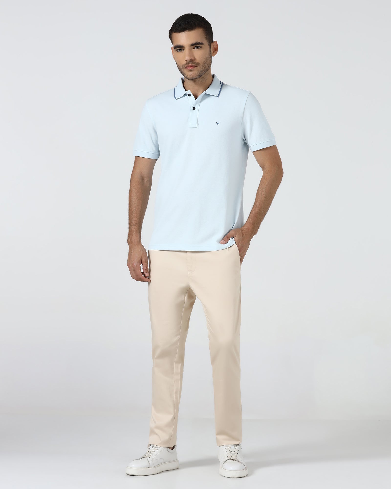Sky Blue Solid Polo - Branch