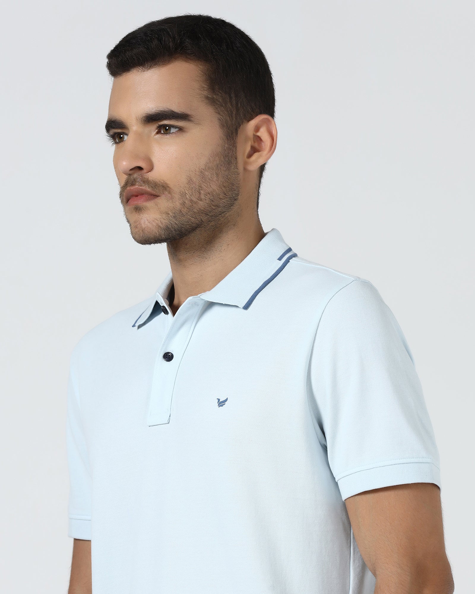 Sky Blue Solid Polo - Branch