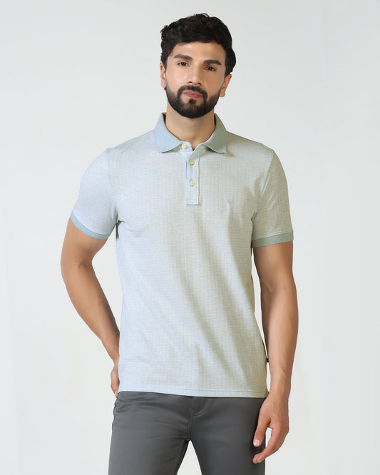 Sky Blue Textured Polo - Shepred