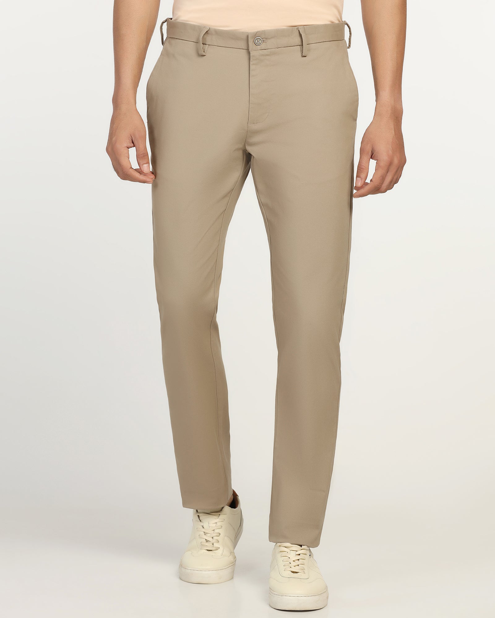 Slim Comfort B-95 Casual Brown Textured Khakis - Kary