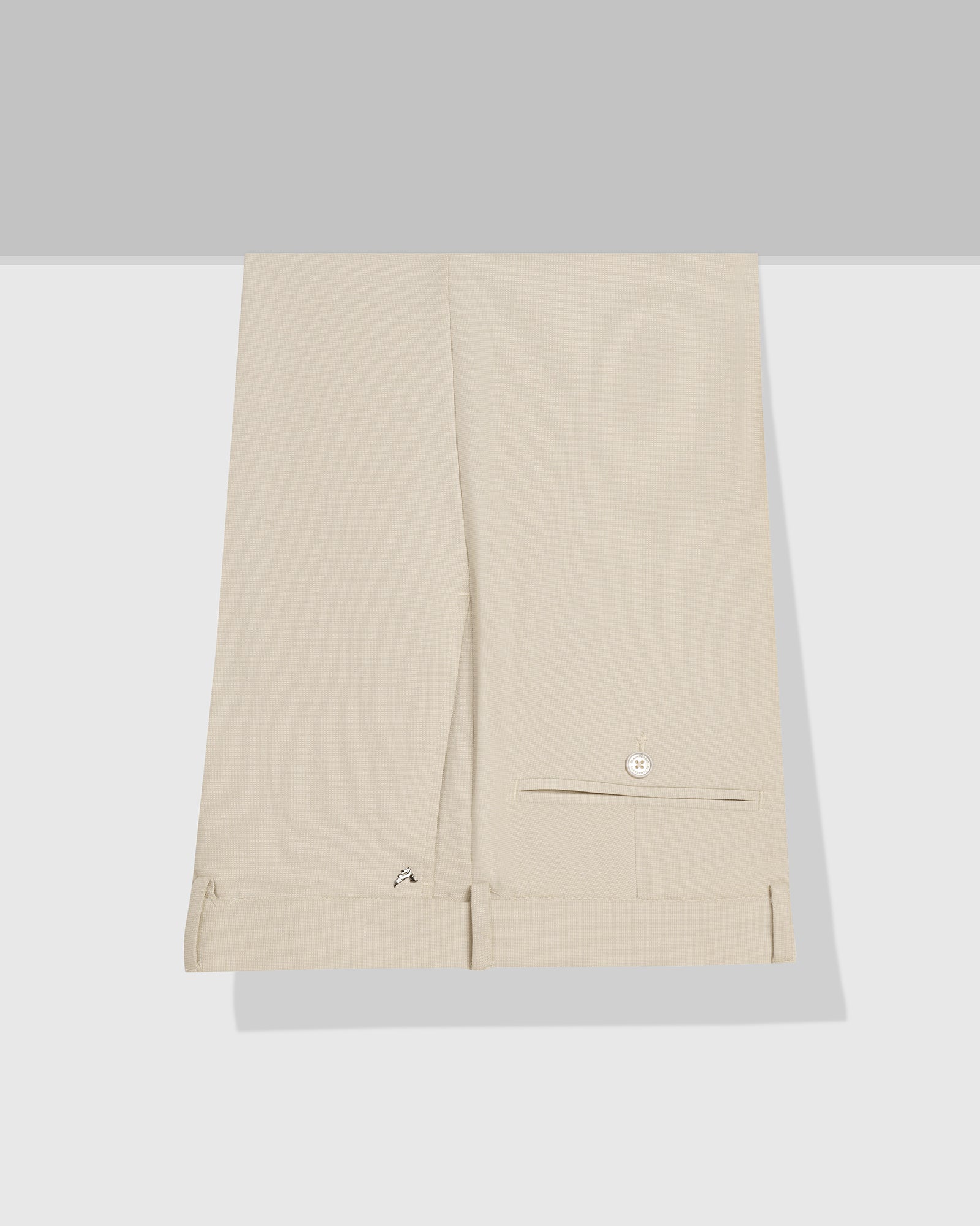 Slim Comfort B-95 Formal Beige Textured Trouser - Hilton