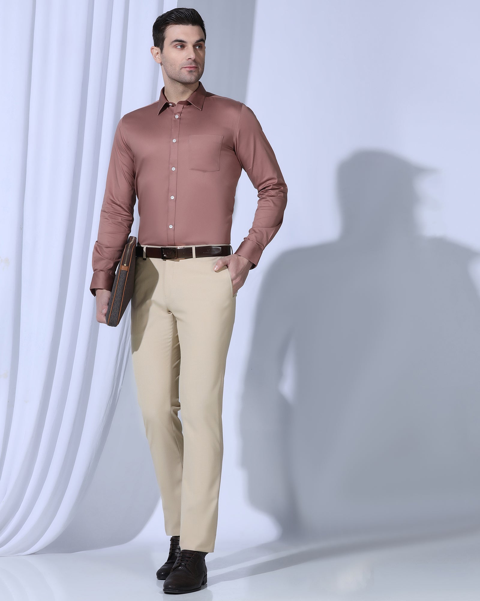 Slim Comfort B-95 Formal Beige Textured Trouser - June