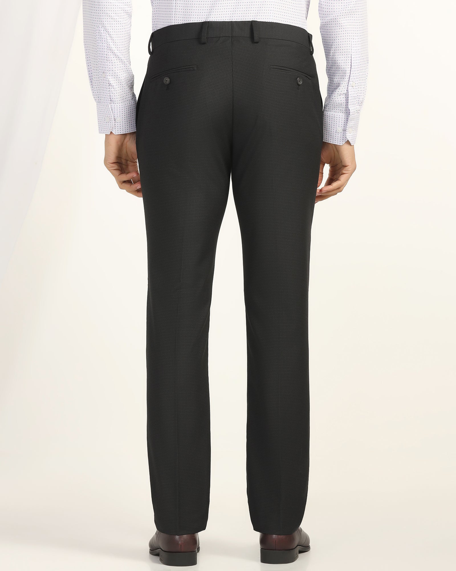 Slim Comfort B-95 Formal Black Check Trouser - Windsor
