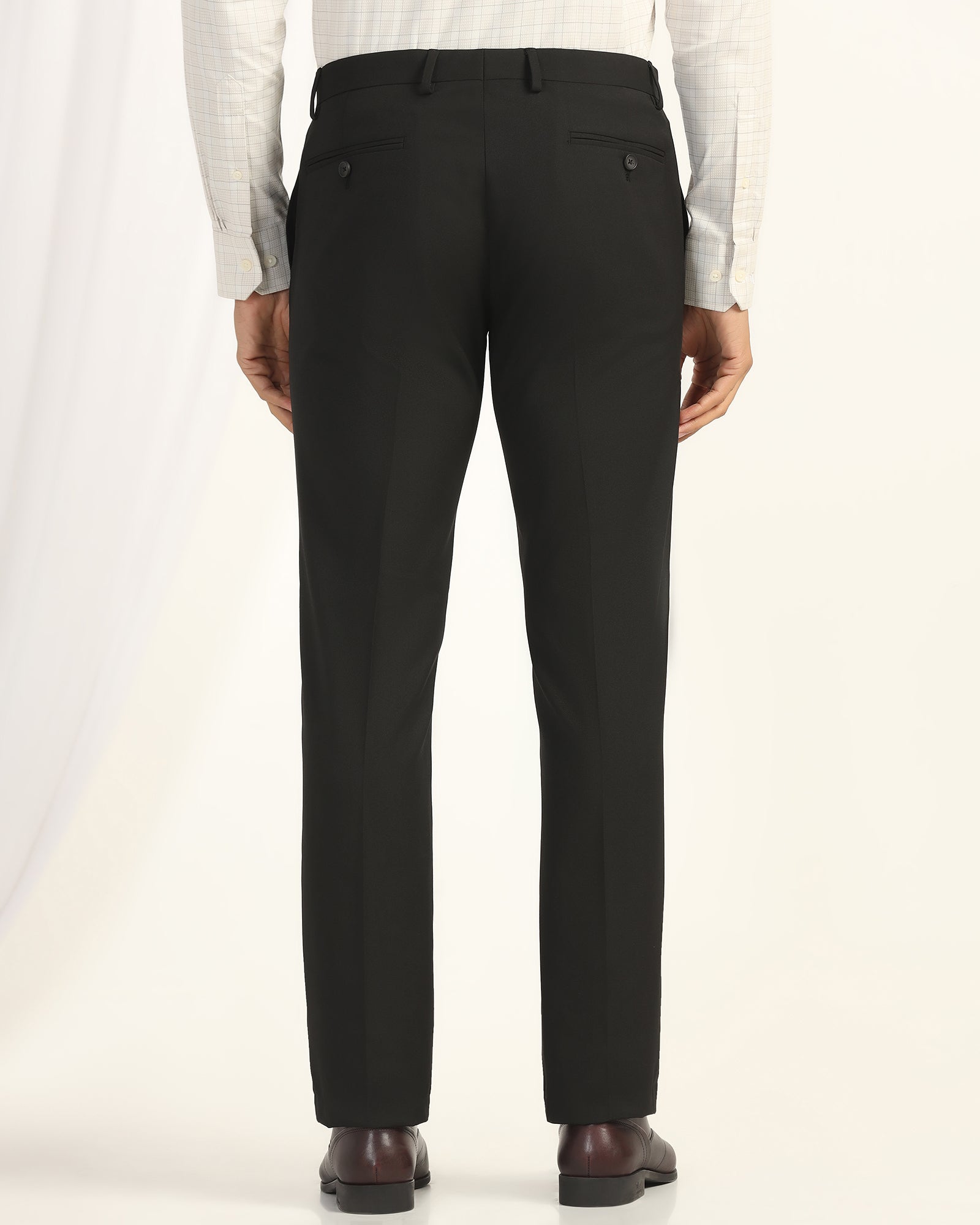 Slim Comfort B-95 Formal Black Solid Trouser - Oak