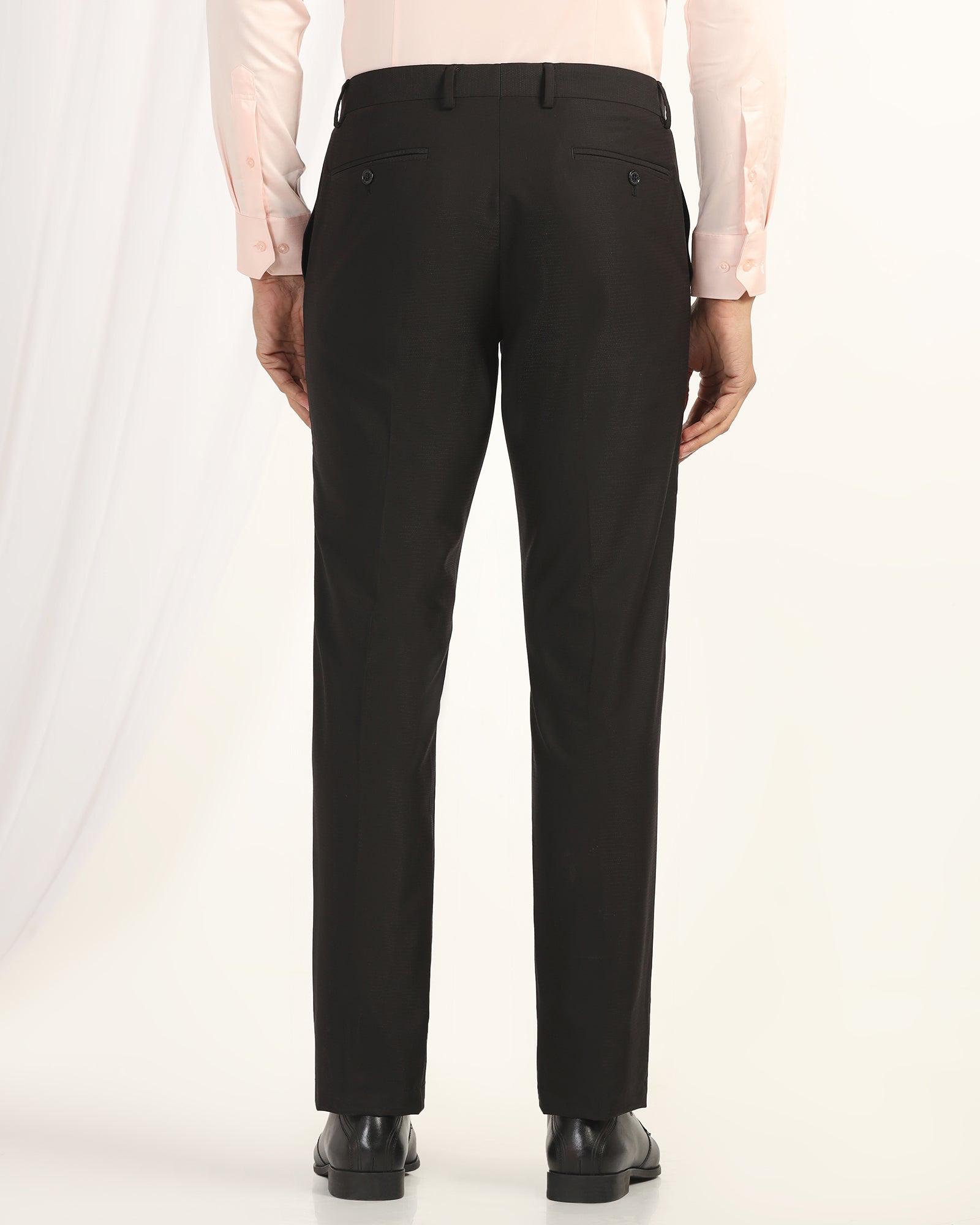 Slim Comfort B-95 Formal Black Textured Trouser - Black 264