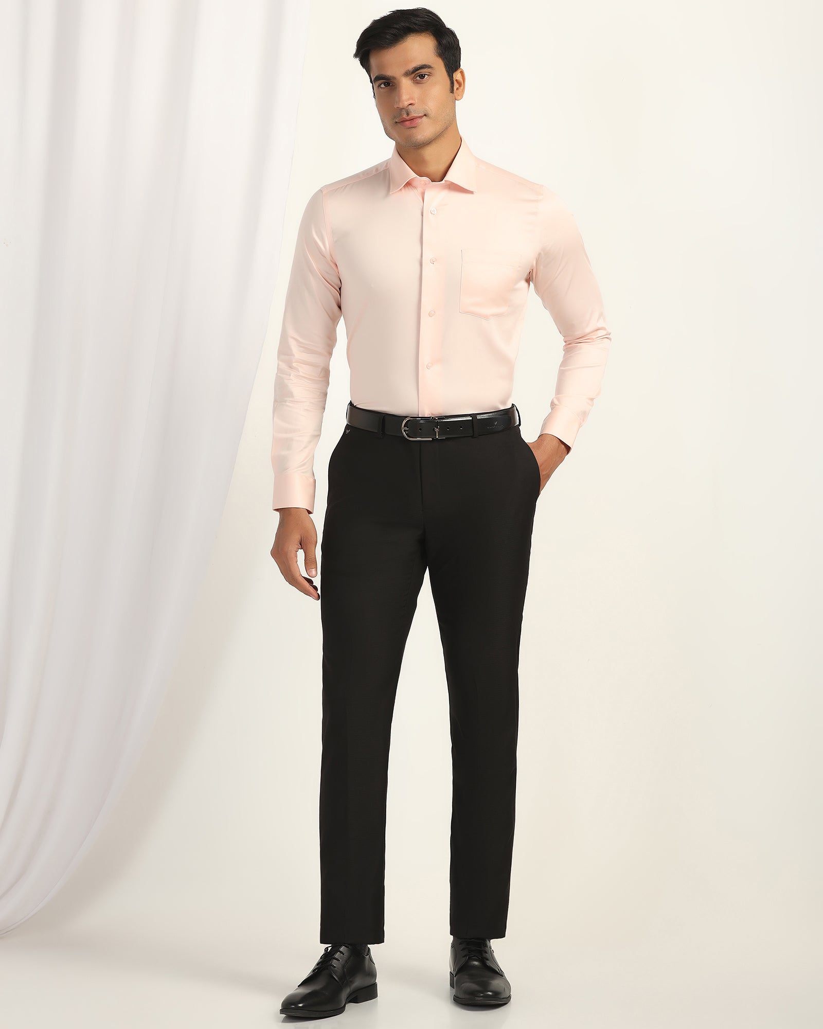 Slim Comfort B-95 Formal Black Textured Trouser - Black 264