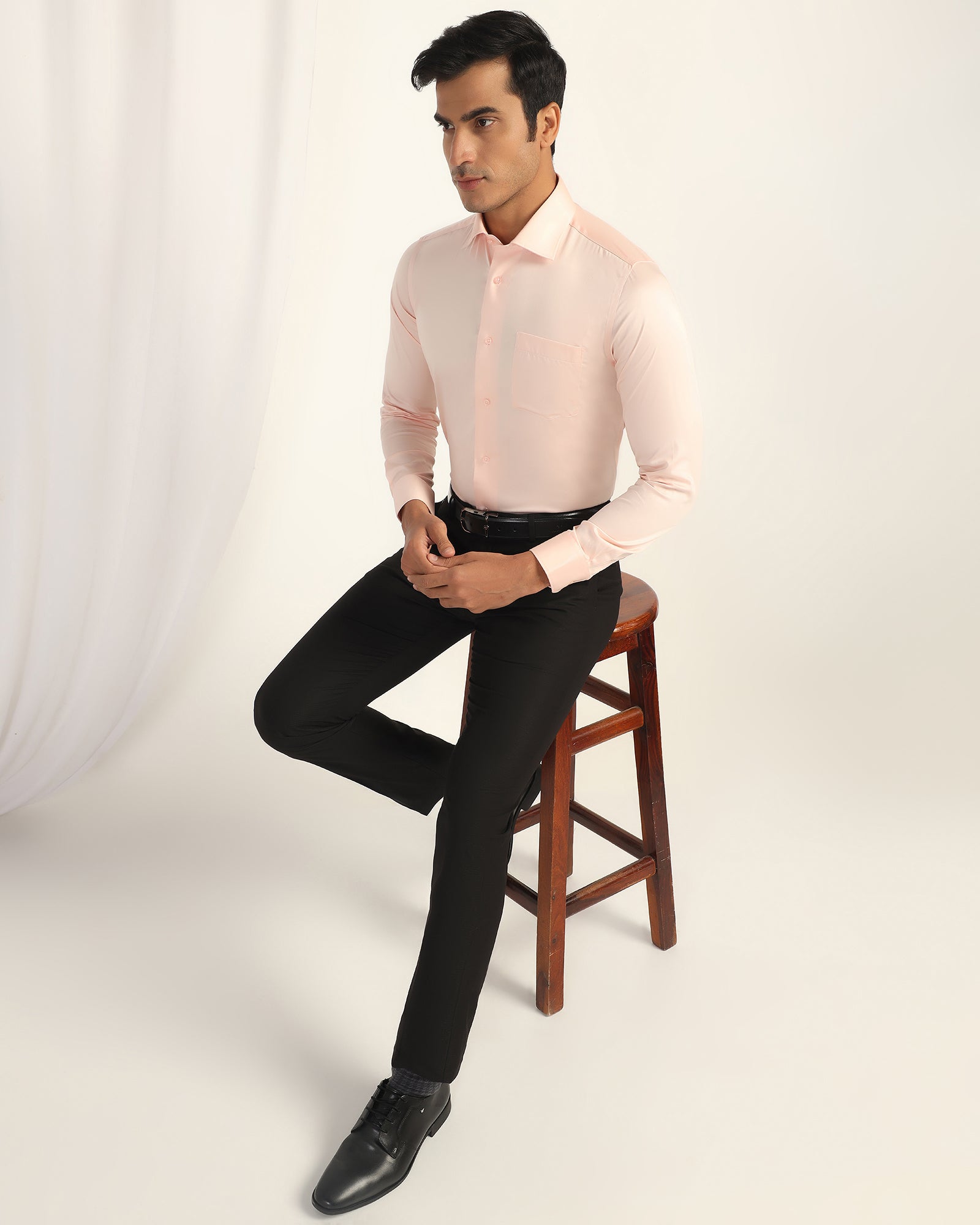 Slim Comfort B-95 Formal Black Textured Trouser - Black 264